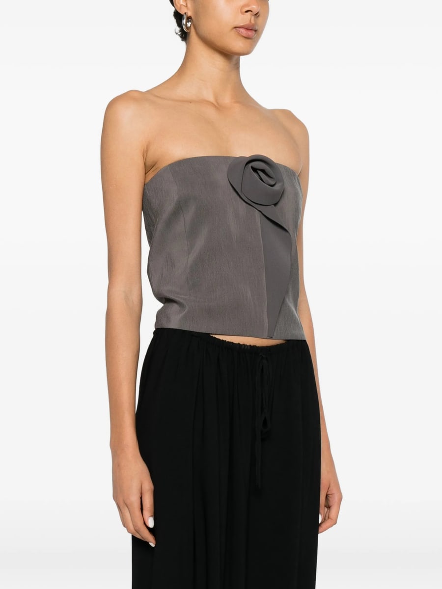 Giorgio Armani Giorgio Armani Floral-appliqué Strapless Top, view 2