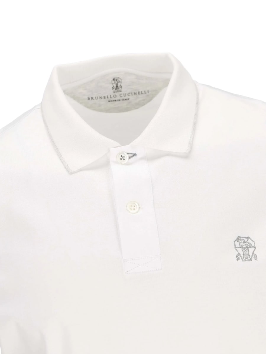 Brunello Cucinelli Brunello Cucinelli Logo-embroidered Polo Shirt, view 3