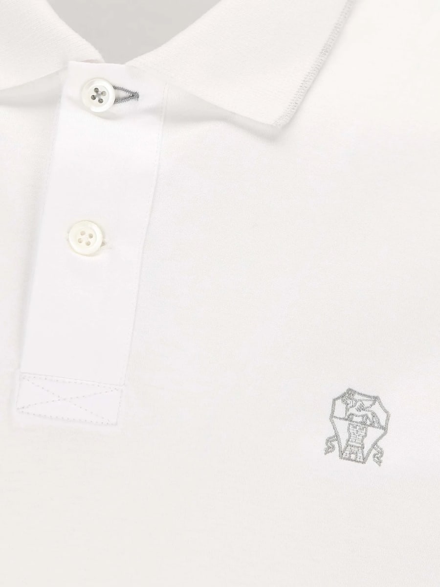 Brunello Cucinelli Brunello Cucinelli Logo-embroidered Polo Shirt, view 4