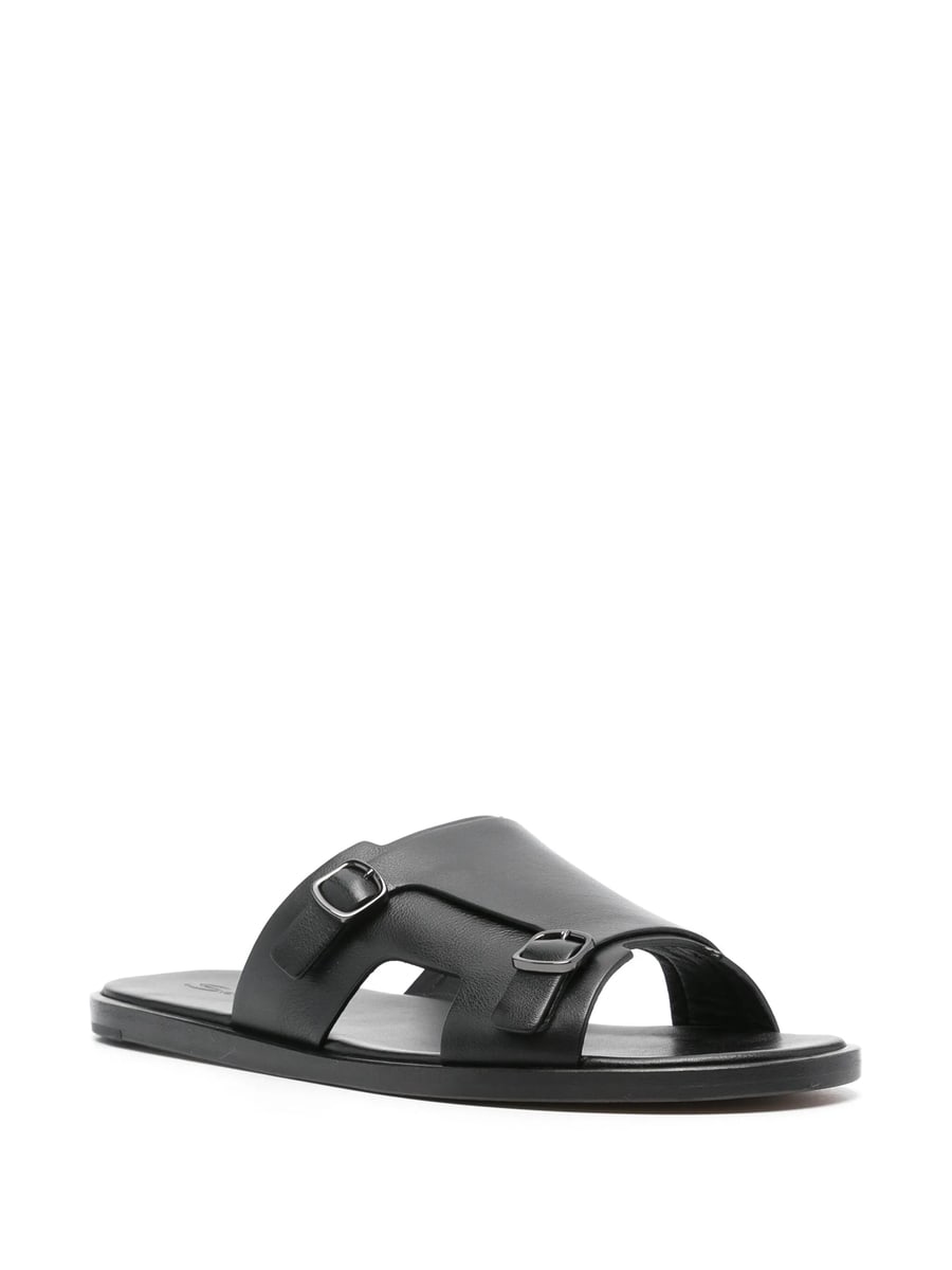 Santoni Santoni Double-buckle Leather Sandals, view 2