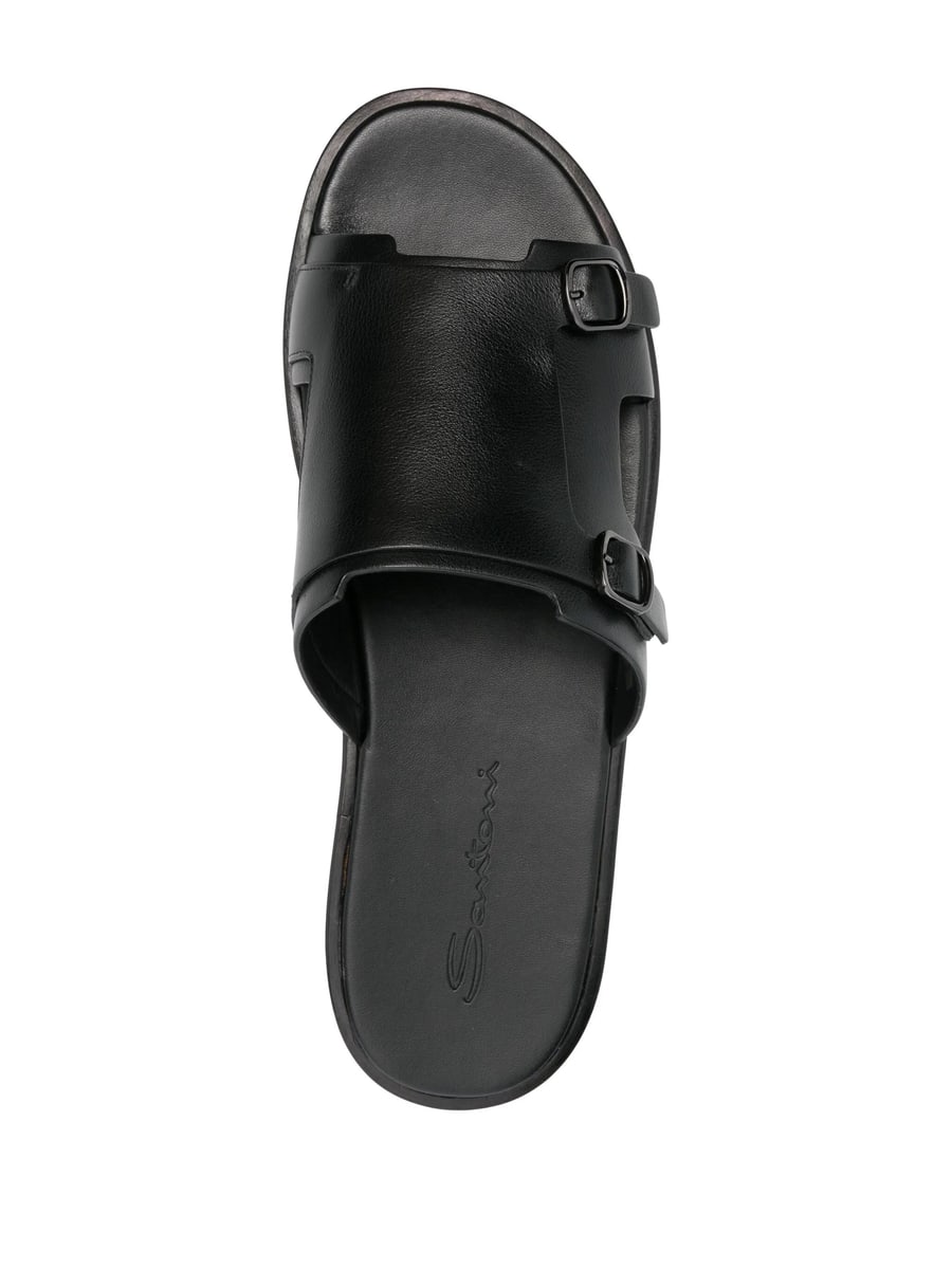 Santoni Santoni Double-buckle Leather Sandals, view 3