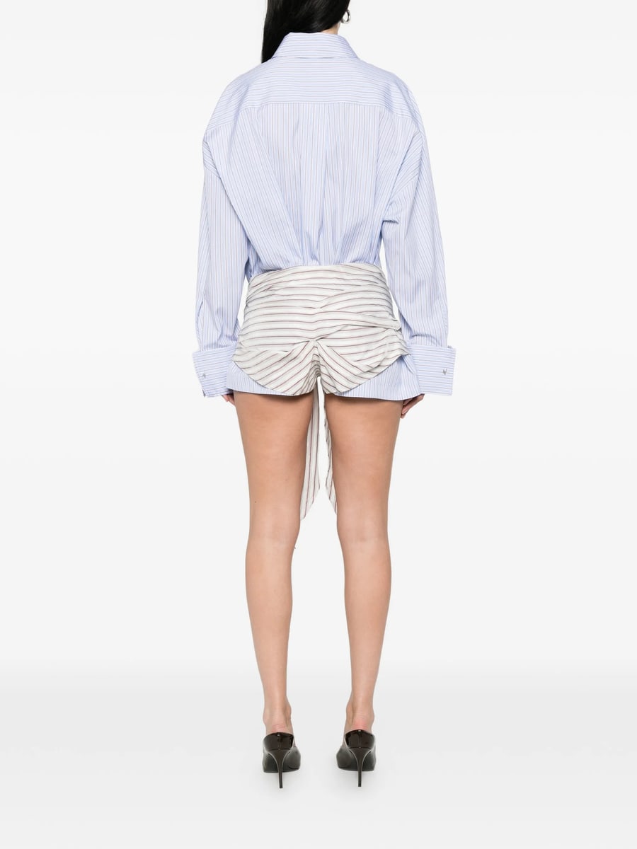 The Attico The Attico Striped-pattern Mini Shirt Dress, view 4