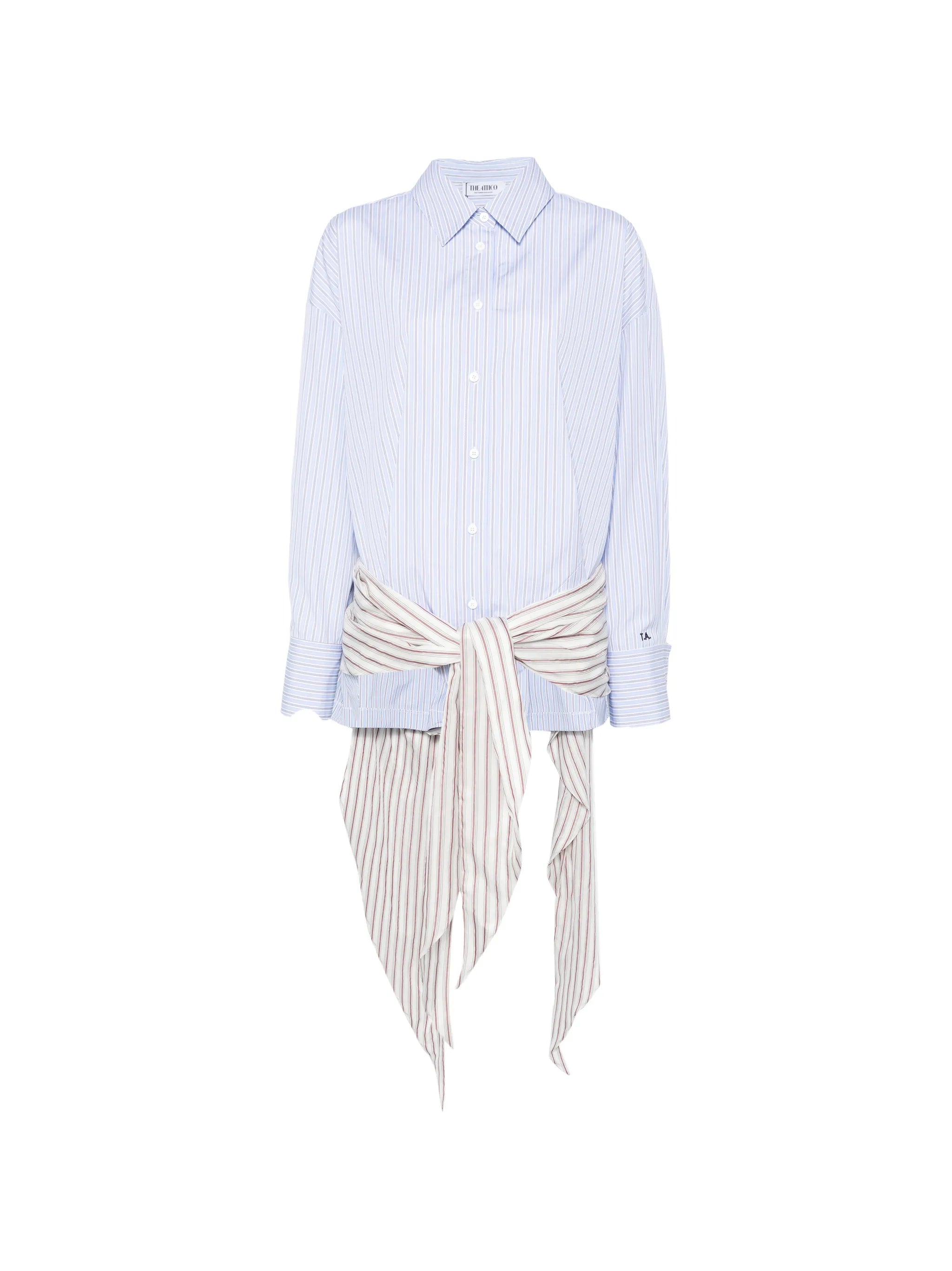 The Attico The Attico Striped-pattern Mini Shirt Dress