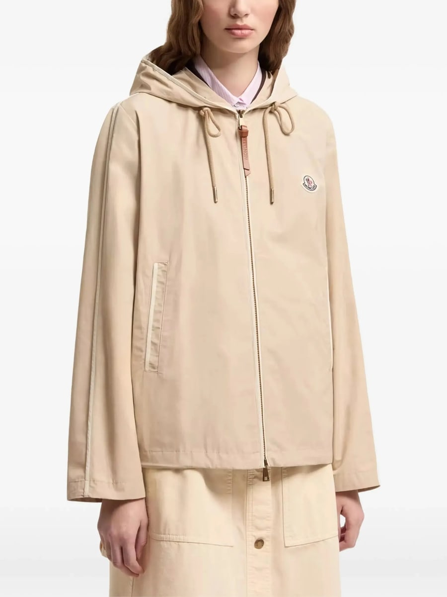 Moncler Moncler Sarracenia Logo-patch Hooded Jacket, view 2
