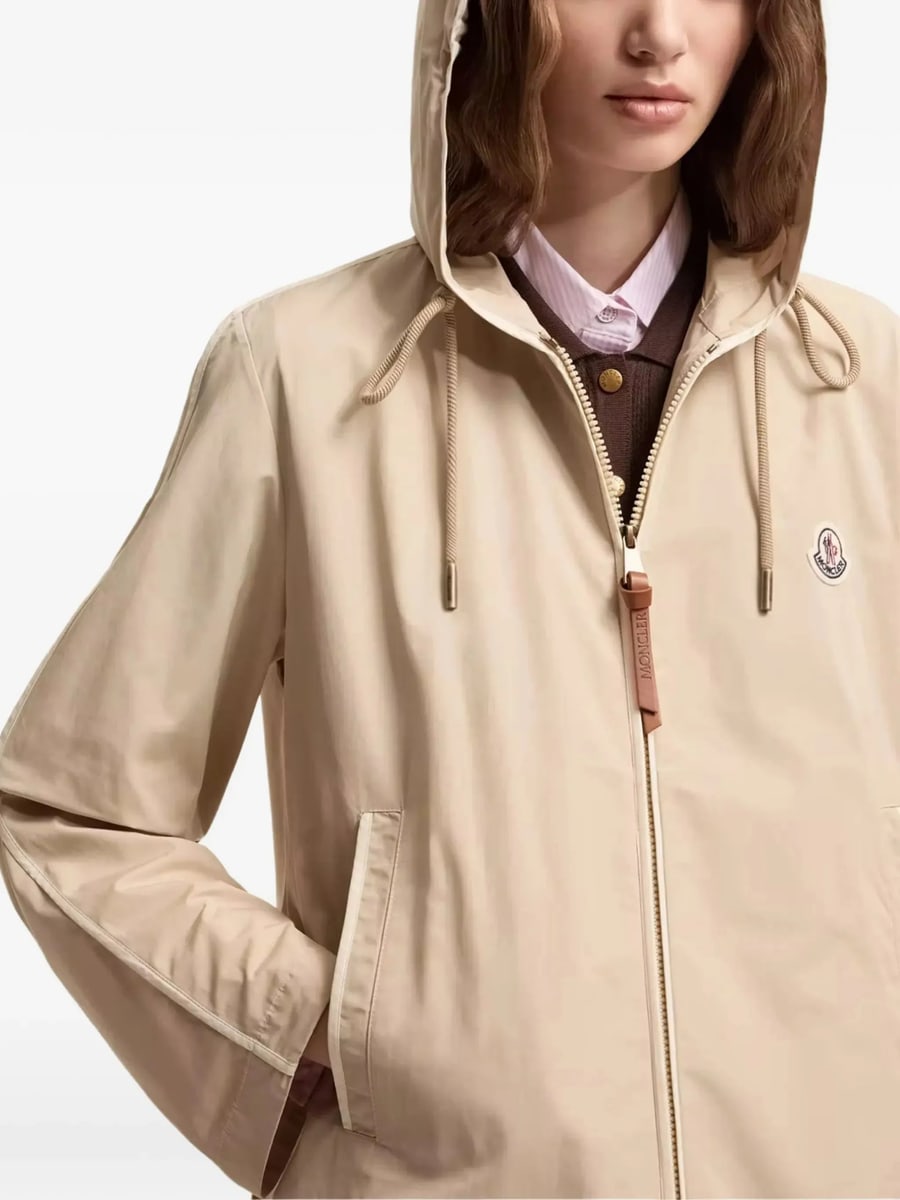 Moncler Moncler Sarracenia Logo-patch Hooded Jacket, view 4