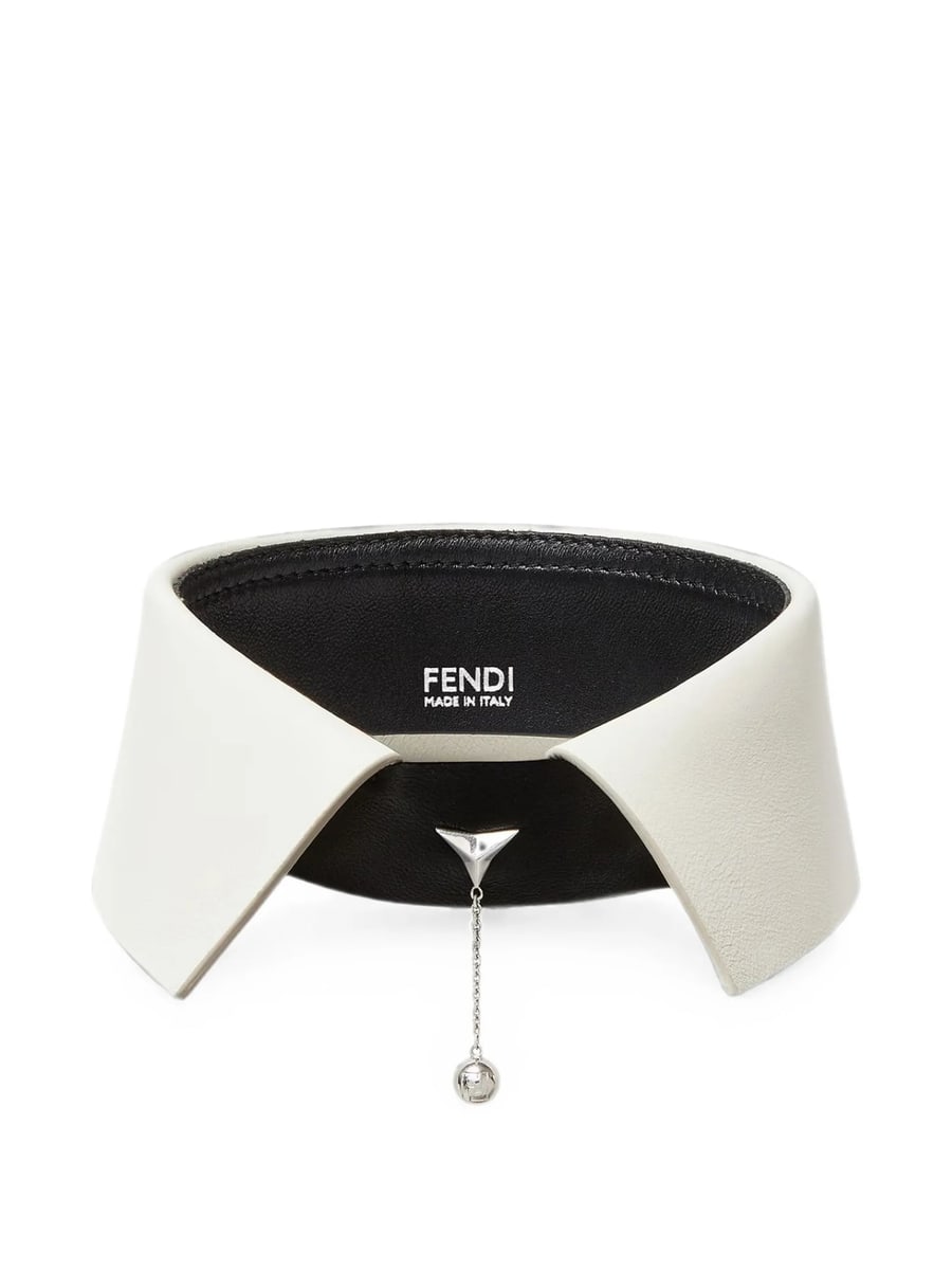 Fendi Fendi Logo-pendant Leather Collar