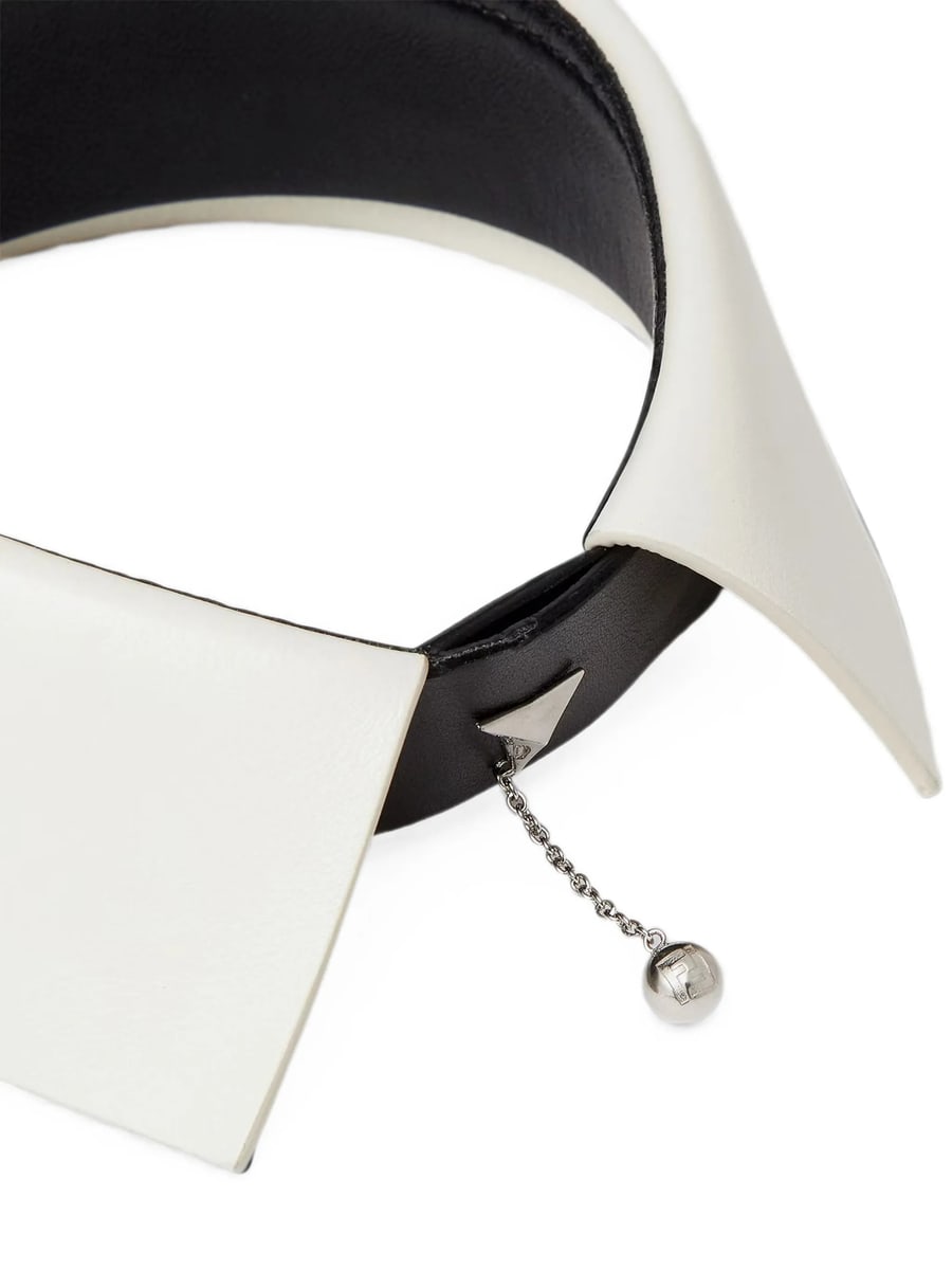 Fendi Fendi Logo-pendant Leather Collar, view 2