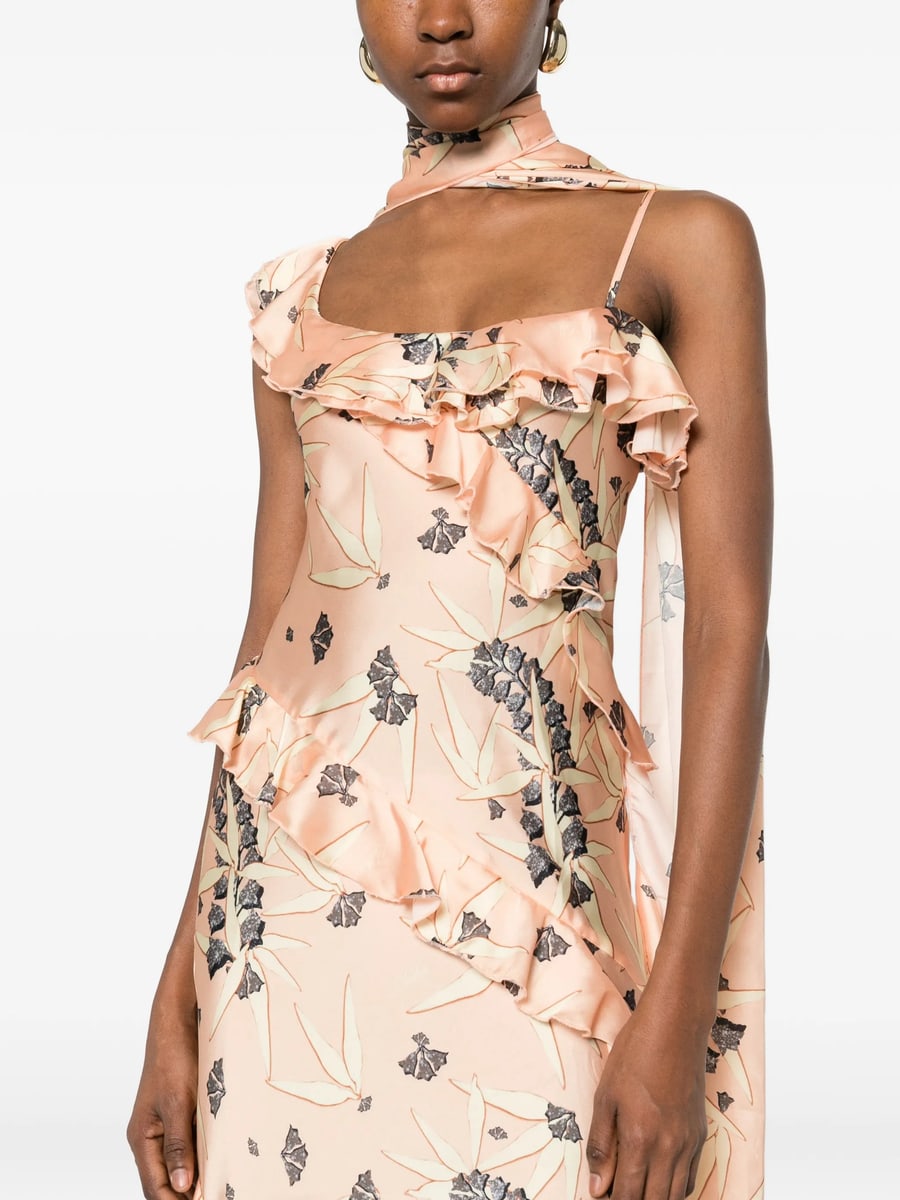 Siedres Siedres Monica Ruffled Floral Maxi Dress, view 4