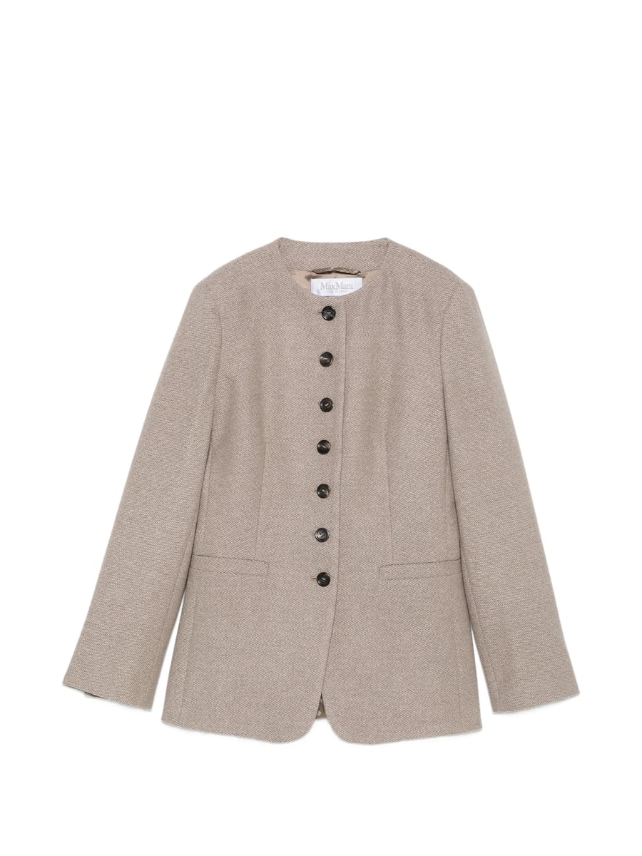 Max Mara Max Mara Button-up Collarless Jacket