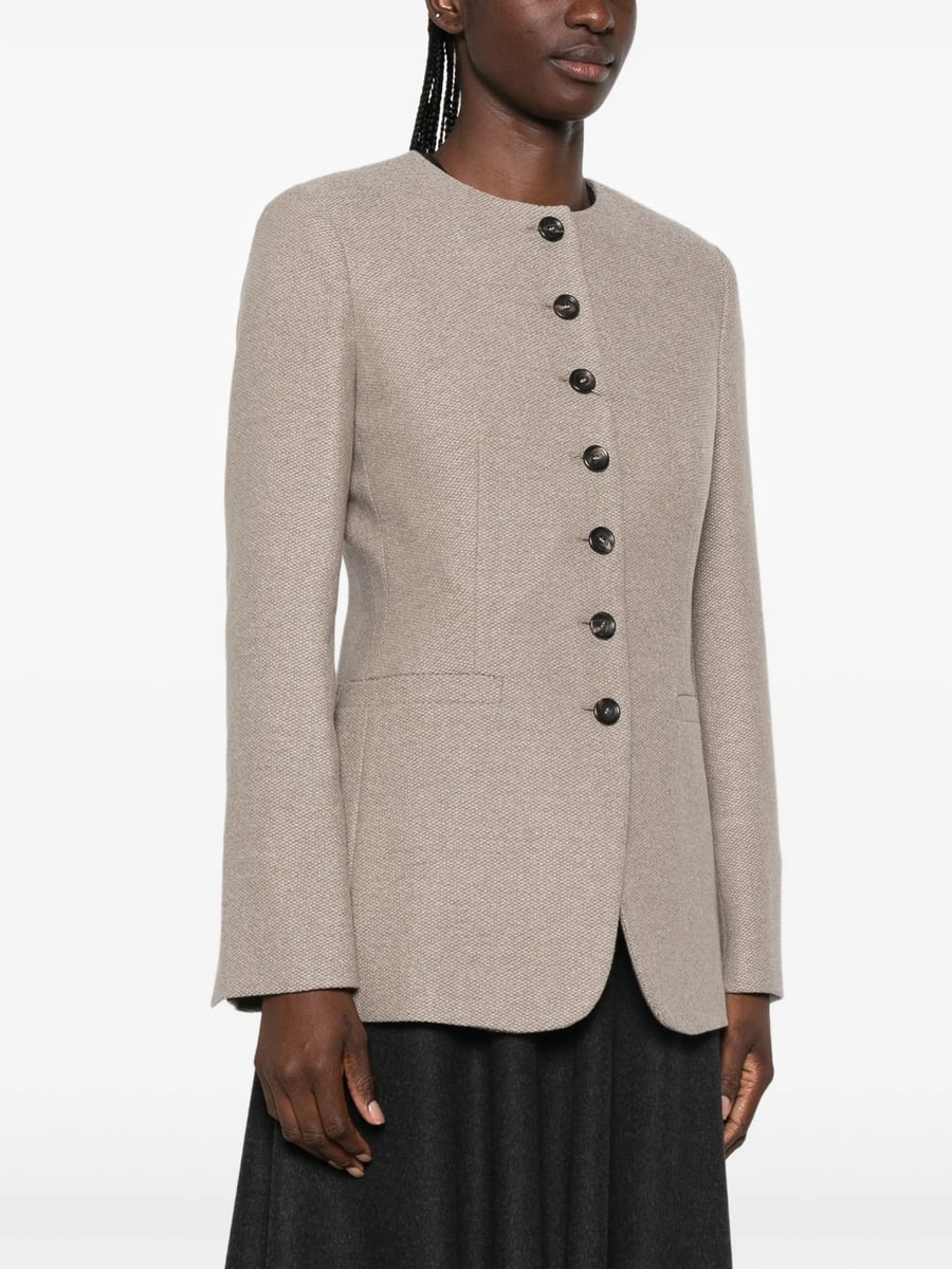 Max Mara Max Mara Button-up Collarless Jacket, view 4