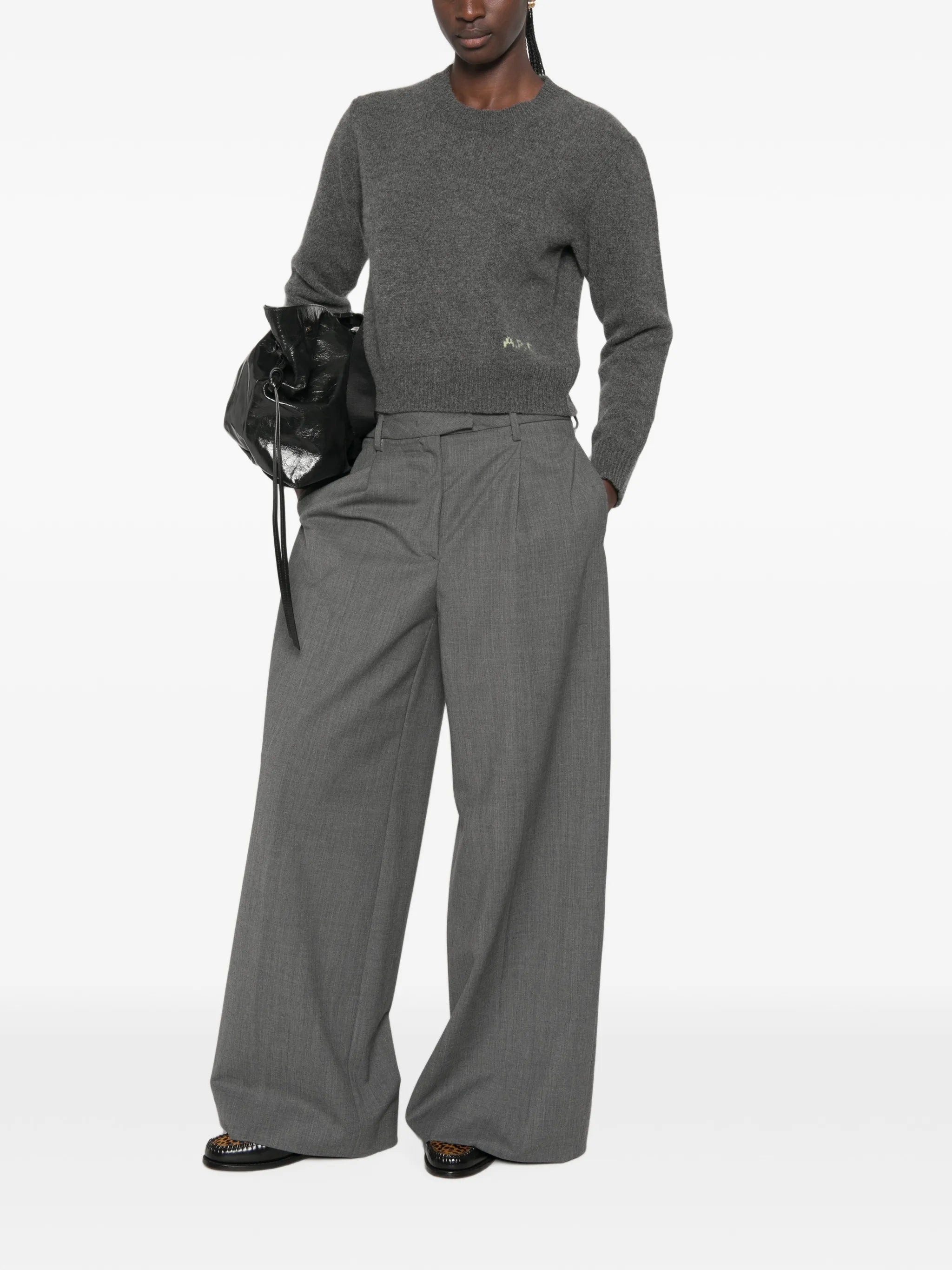 A.P.C. A.p.c. Logo-knit Crew-neck Sweater, view 2