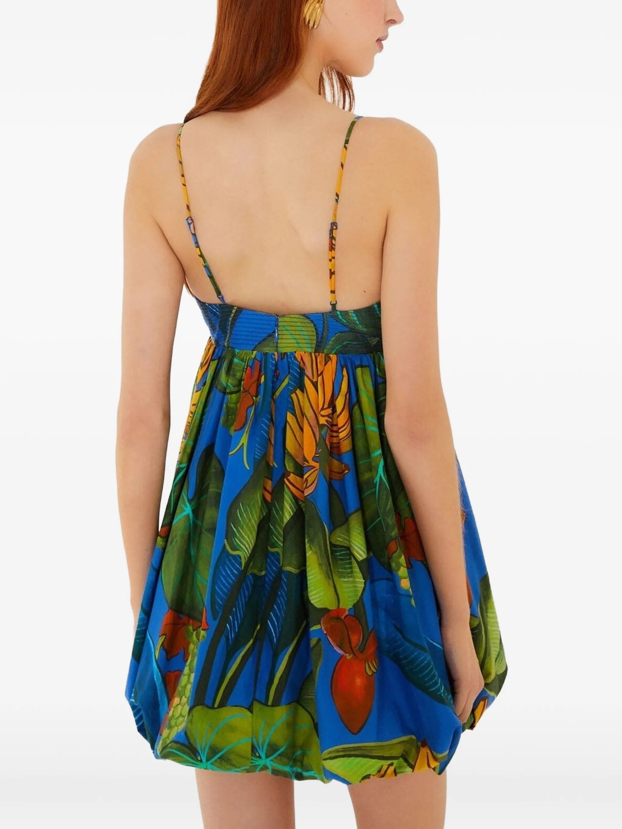 Farm Rio Farm Rio Blue Banana Grapes Mini Dress, view 2