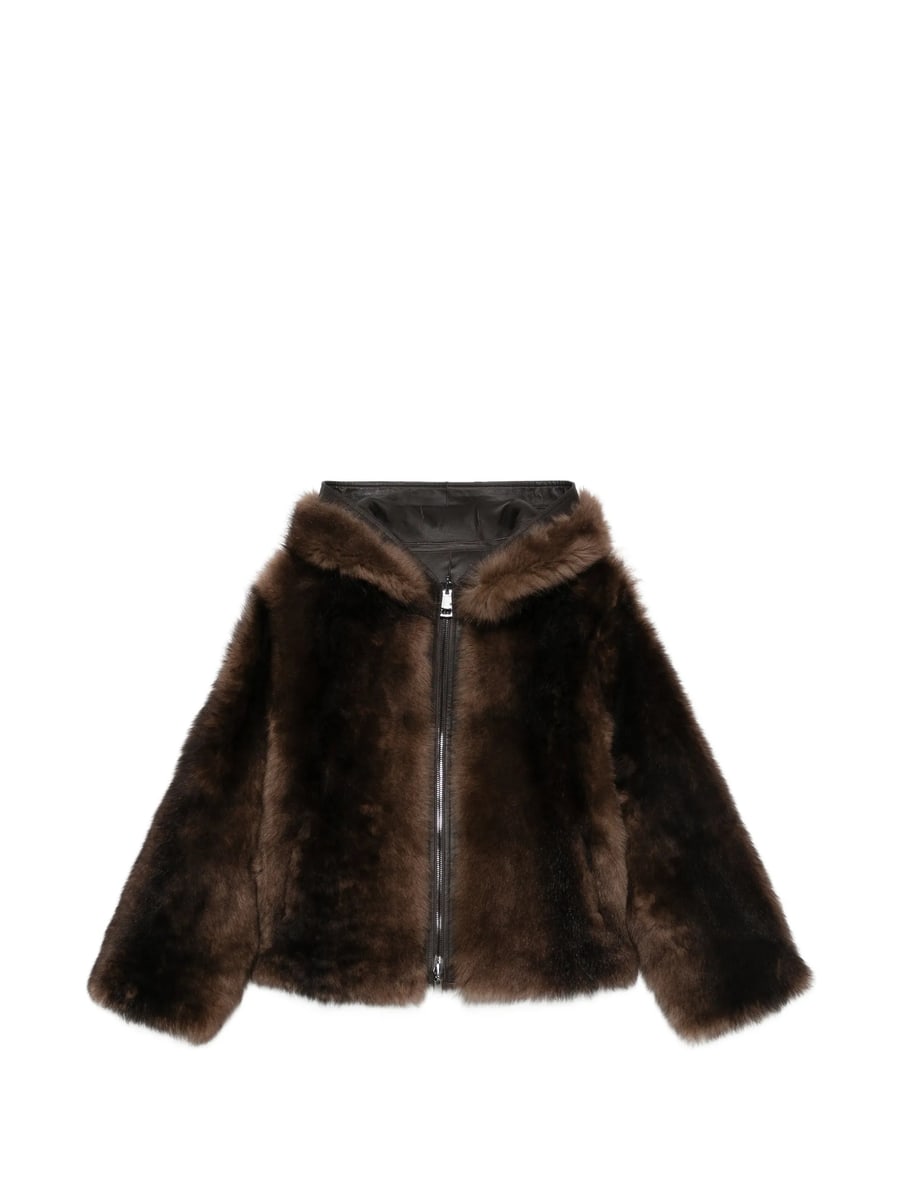Suprema Suprema Reversible Hooded Shearling Jacket