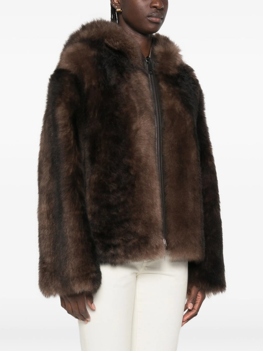 Suprema Suprema Reversible Hooded Shearling Jacket, view 4