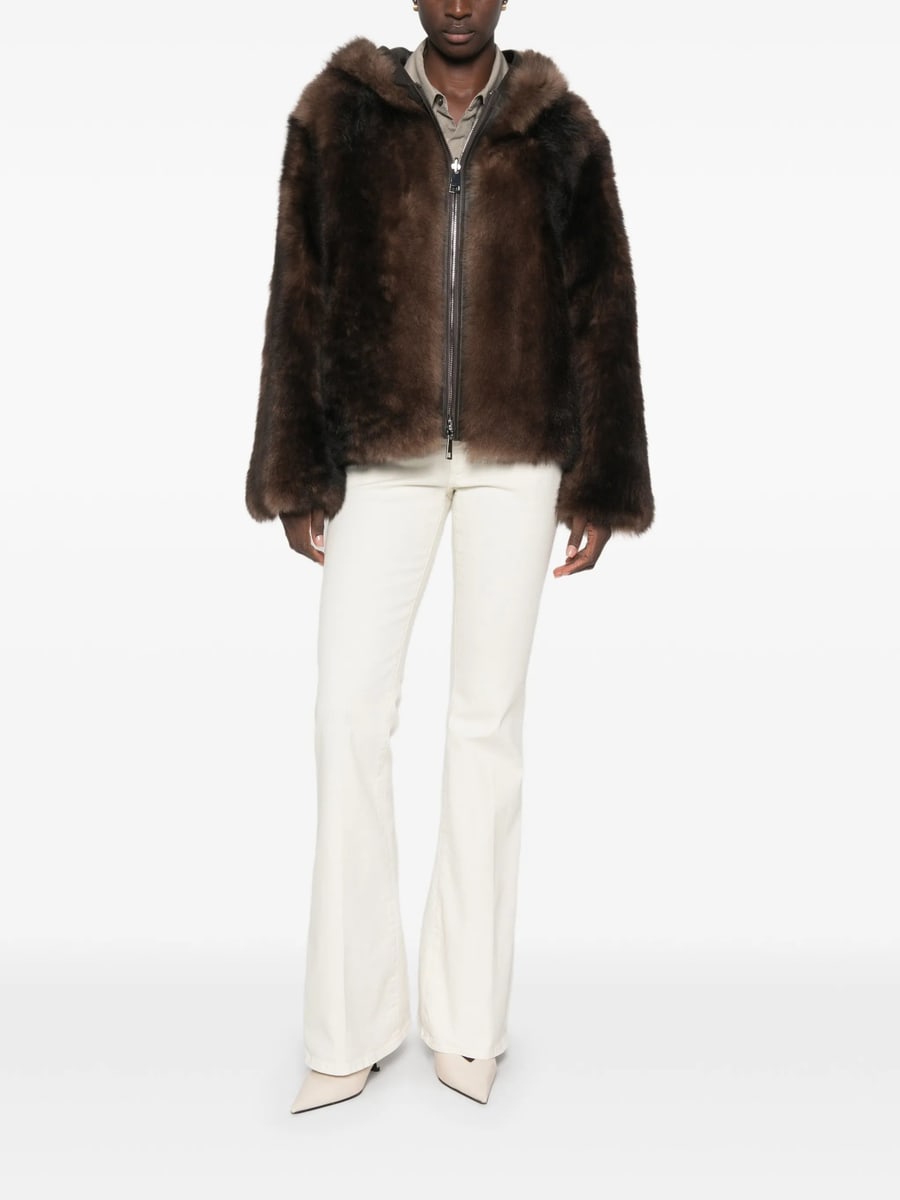 Suprema Suprema Reversible Hooded Shearling Jacket, view 6