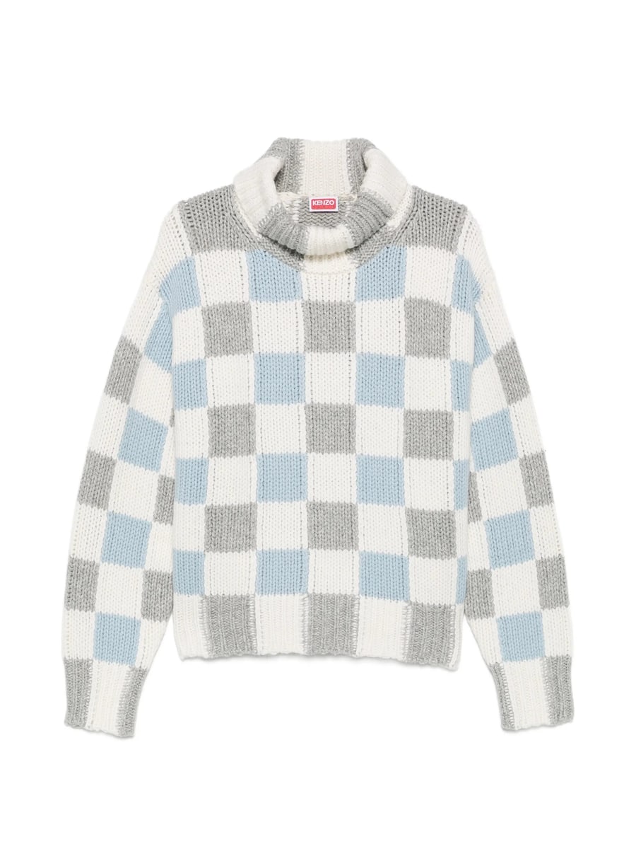 Kenzo Kenzo Checkerboard Roll-neck Sweater