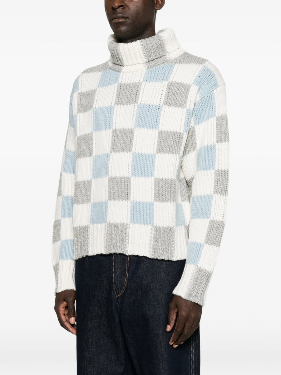 Kenzo Kenzo Checkerboard Roll-neck Sweater, view 2