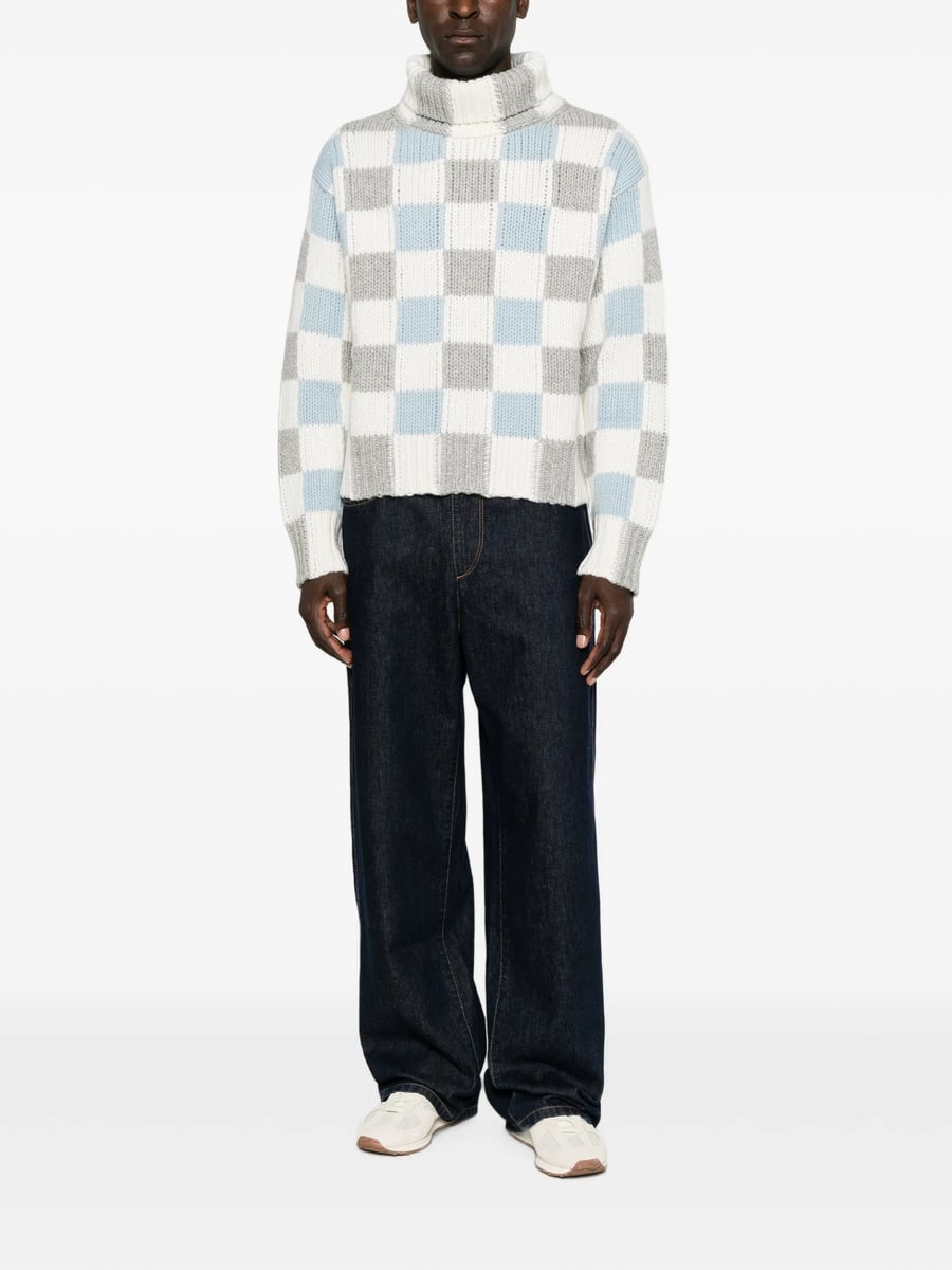 Kenzo Kenzo Checkerboard Roll-neck Sweater, view 3