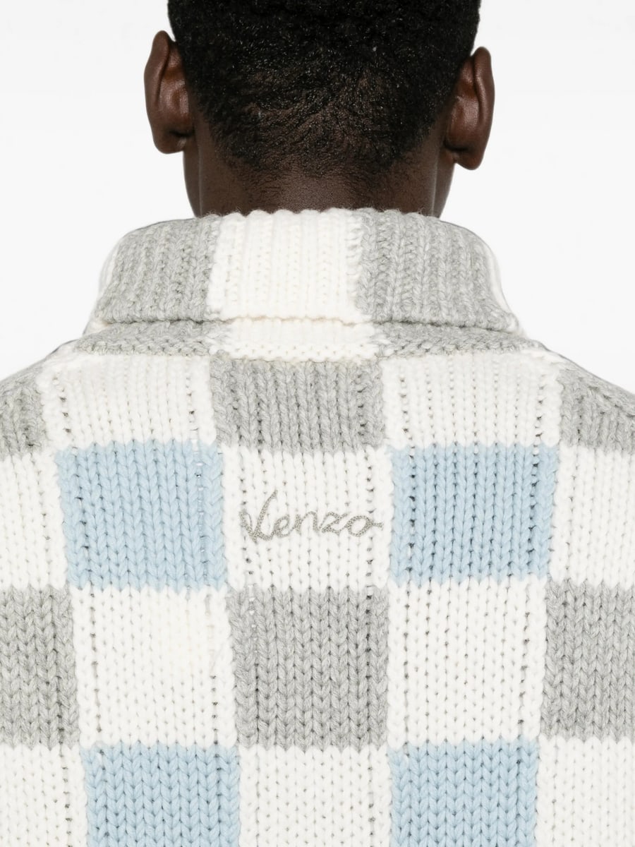 Kenzo Kenzo Checkerboard Roll-neck Sweater, view 4