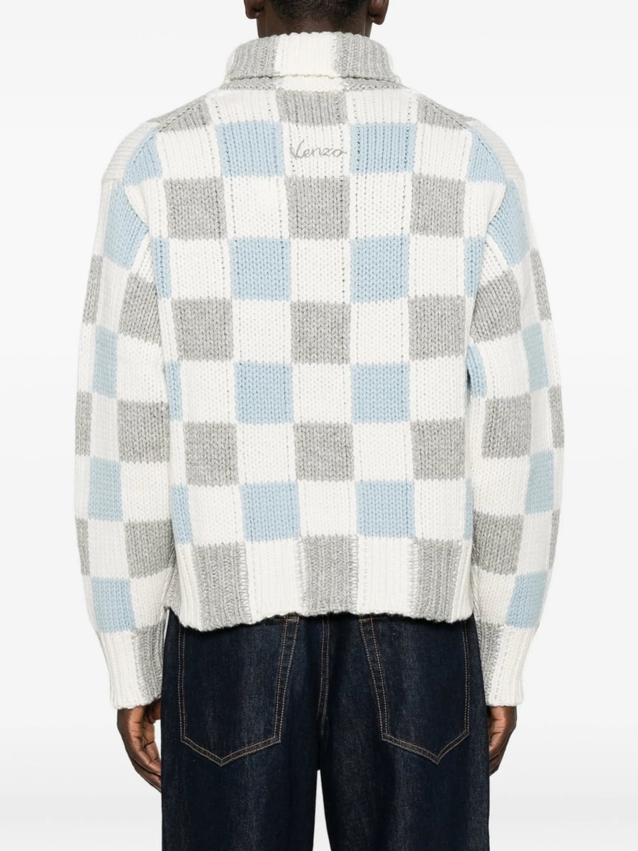 Kenzo Kenzo Checkerboard Roll-neck Sweater, view 5