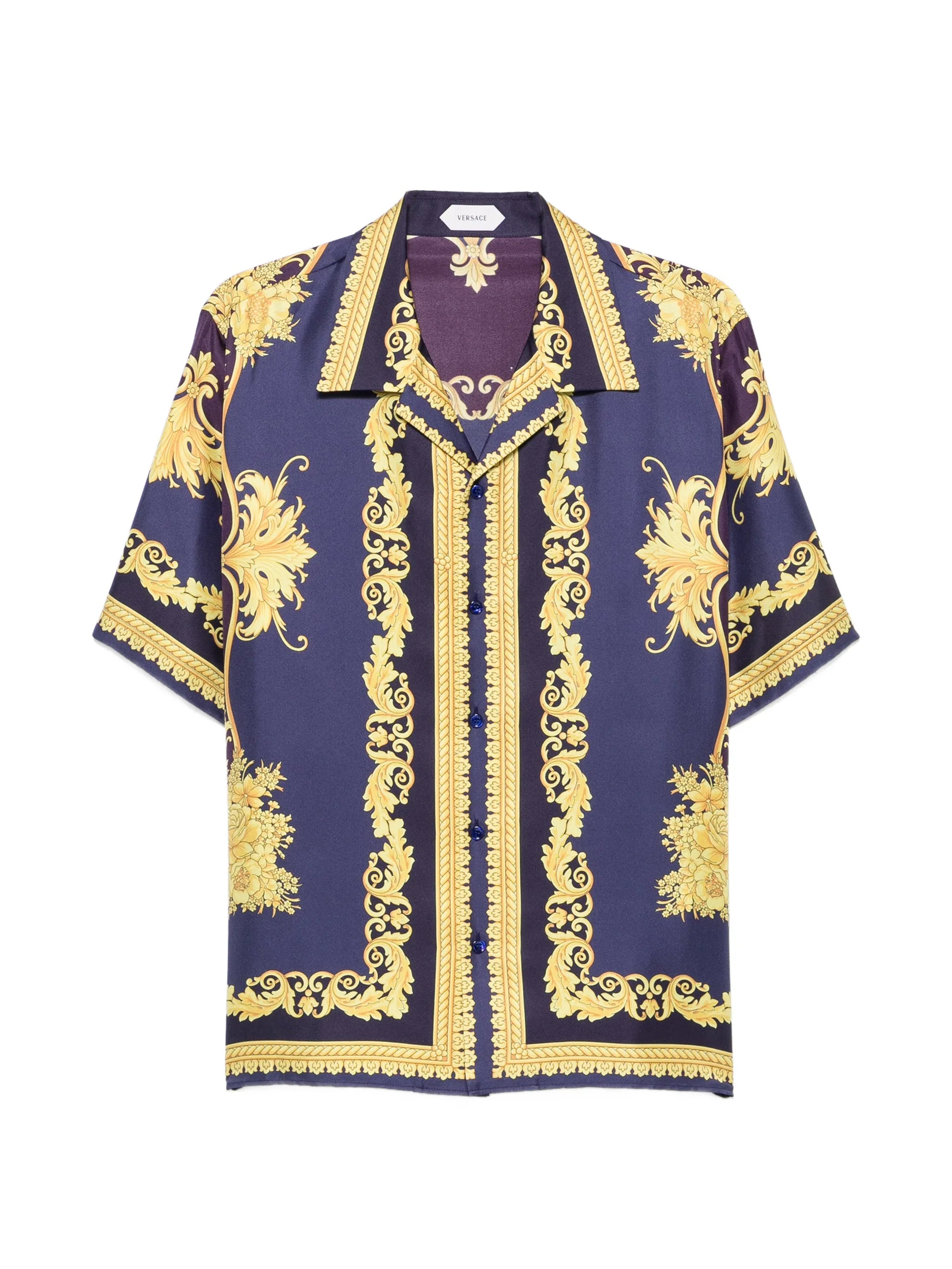 Versace Versace Barocco-print Short-sleeve Shirt
