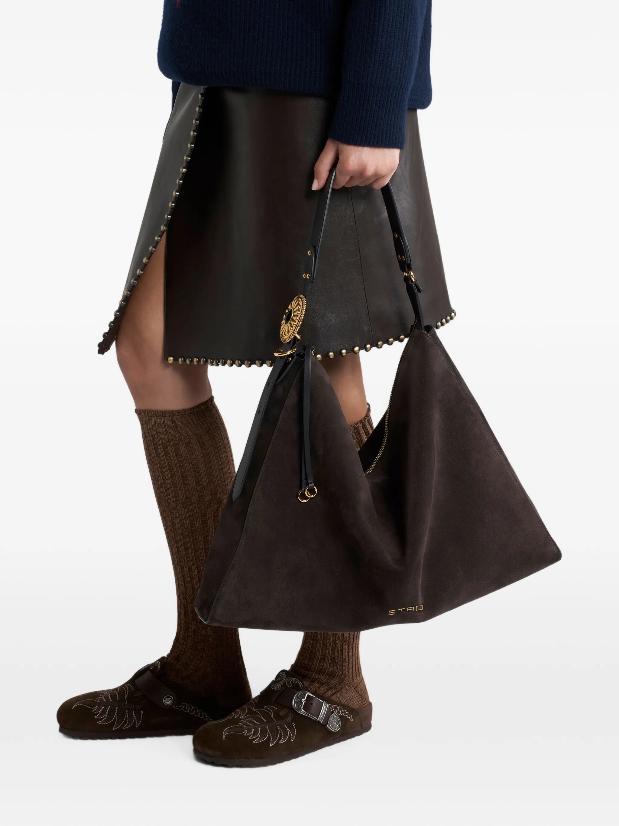 Etro Etro Large Suede Rosette Bag, view 2
