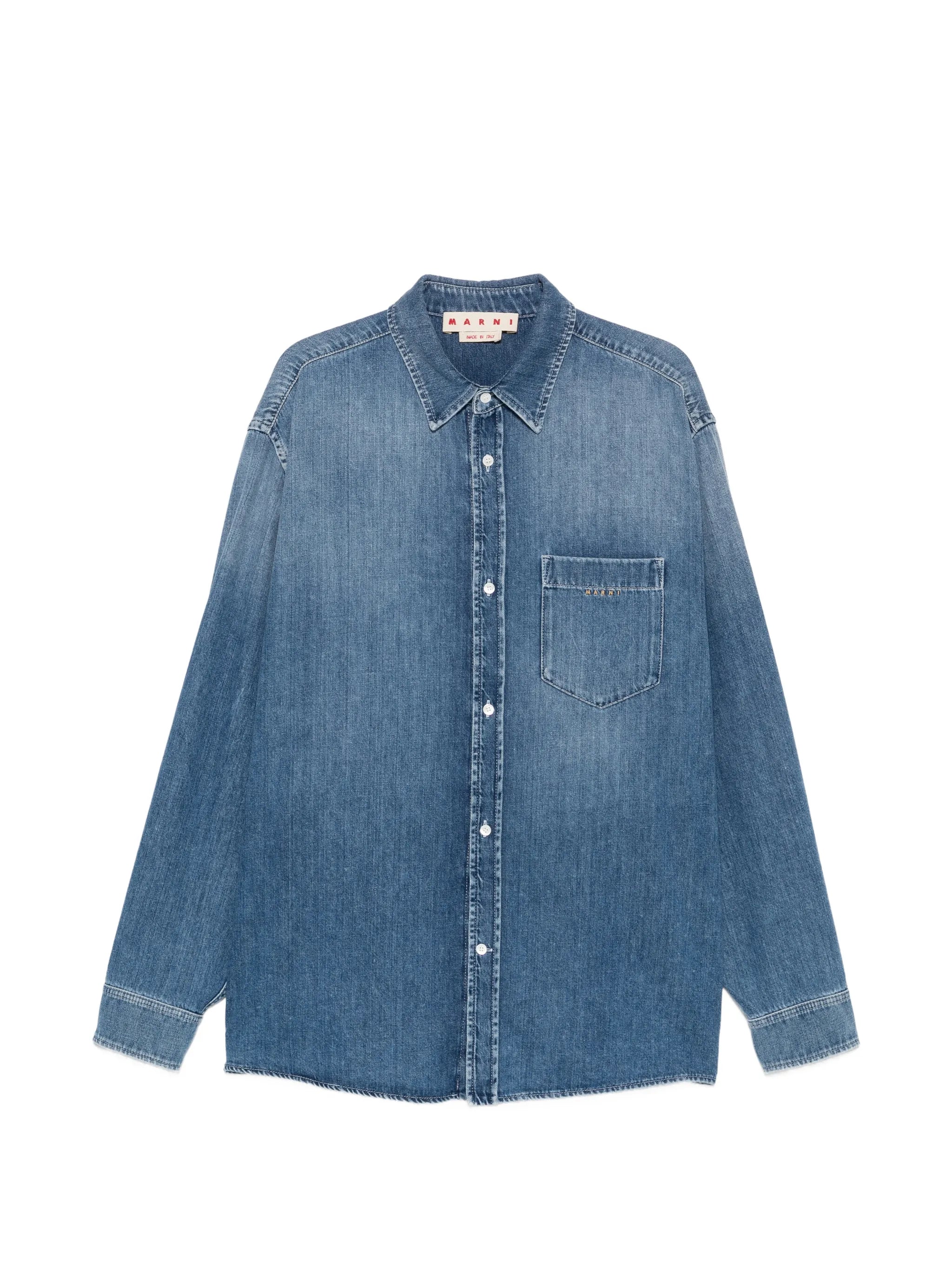 Marni Marni Logo-embroidered Chest-pocket Shirt Jacket