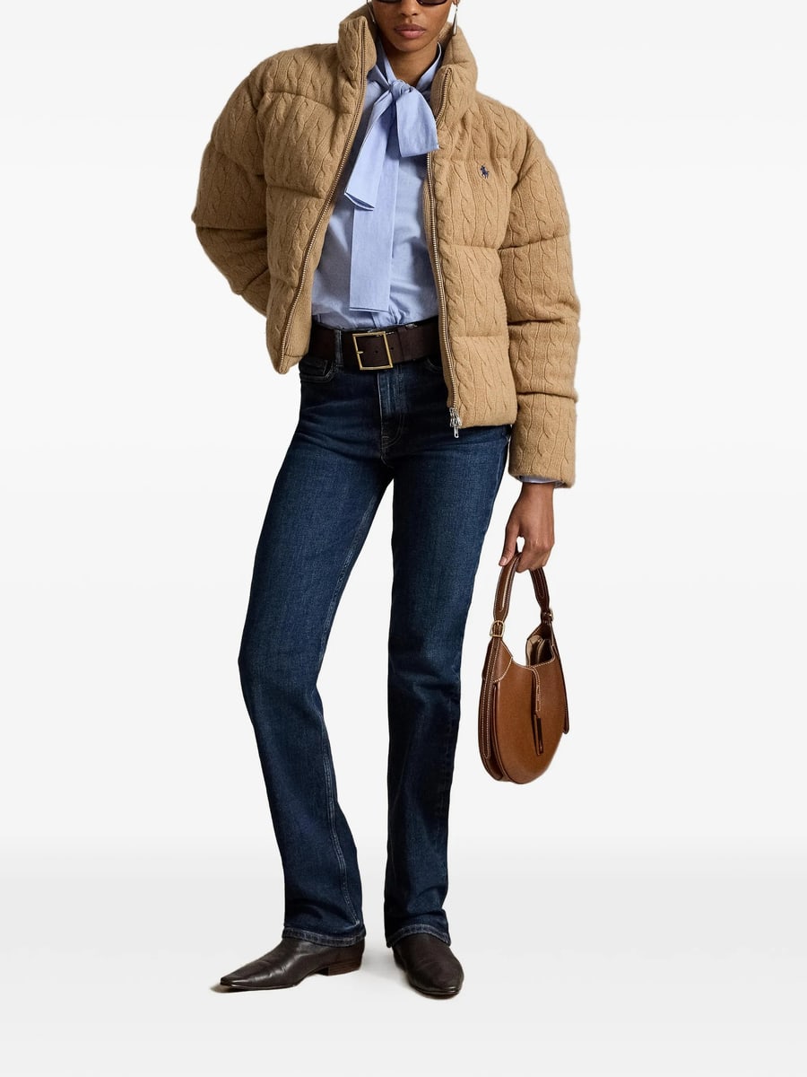 Ralph Lauren Ralph Lauren Cable Wool-cashmere Puffer Jacket, view 3