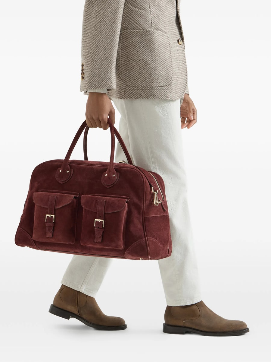 Brunello Cucinelli Brunello Cucinelli Suede Weekender Bag, view 2