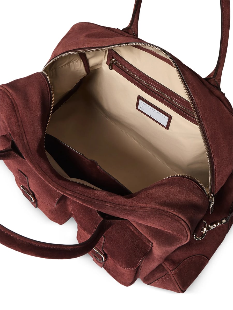 Brunello Cucinelli Brunello Cucinelli Suede Weekender Bag, view 4