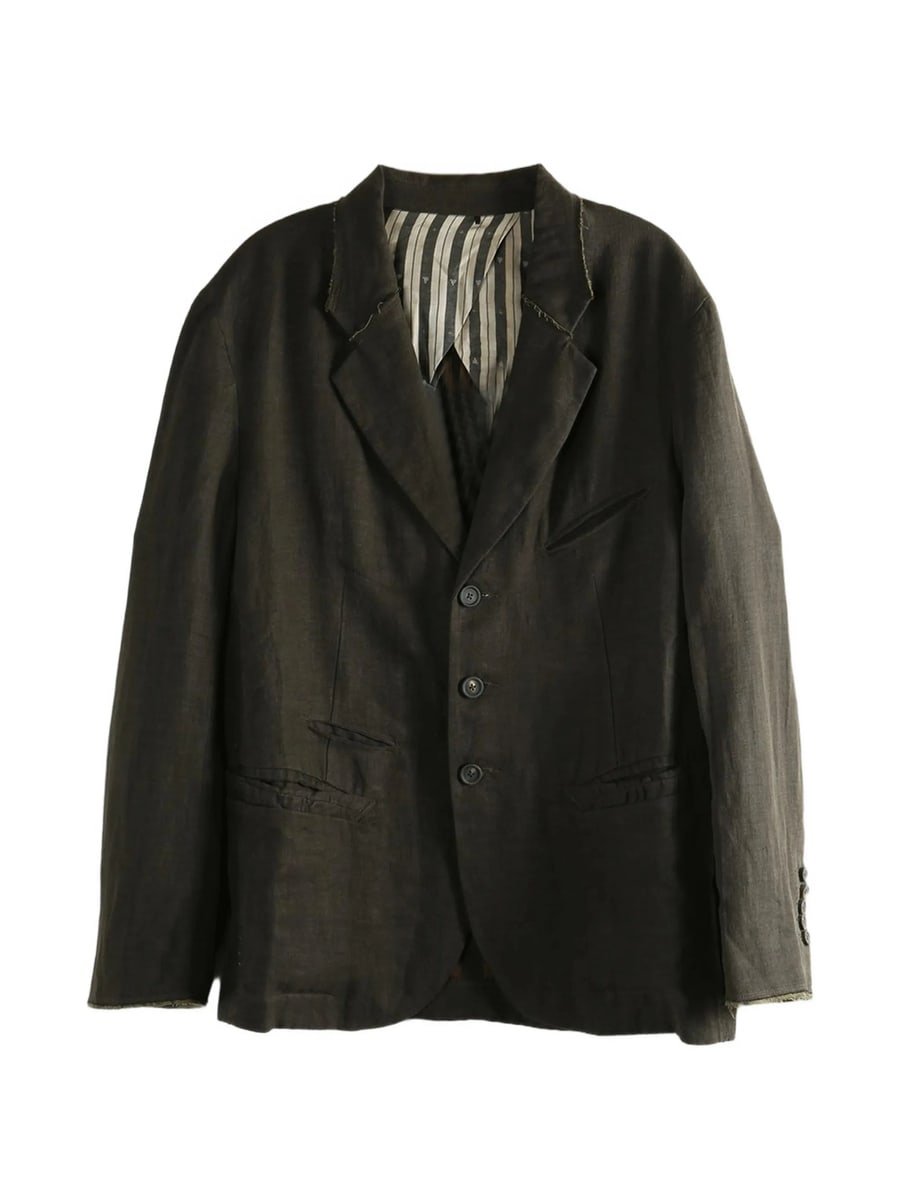 Ziggy Chen Ziggy Chen Raw-cut Linen Blazer