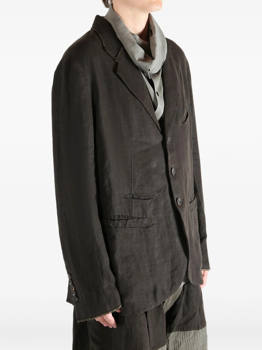 Ziggy Chen Ziggy Chen Raw-cut Linen Blazer, view 4