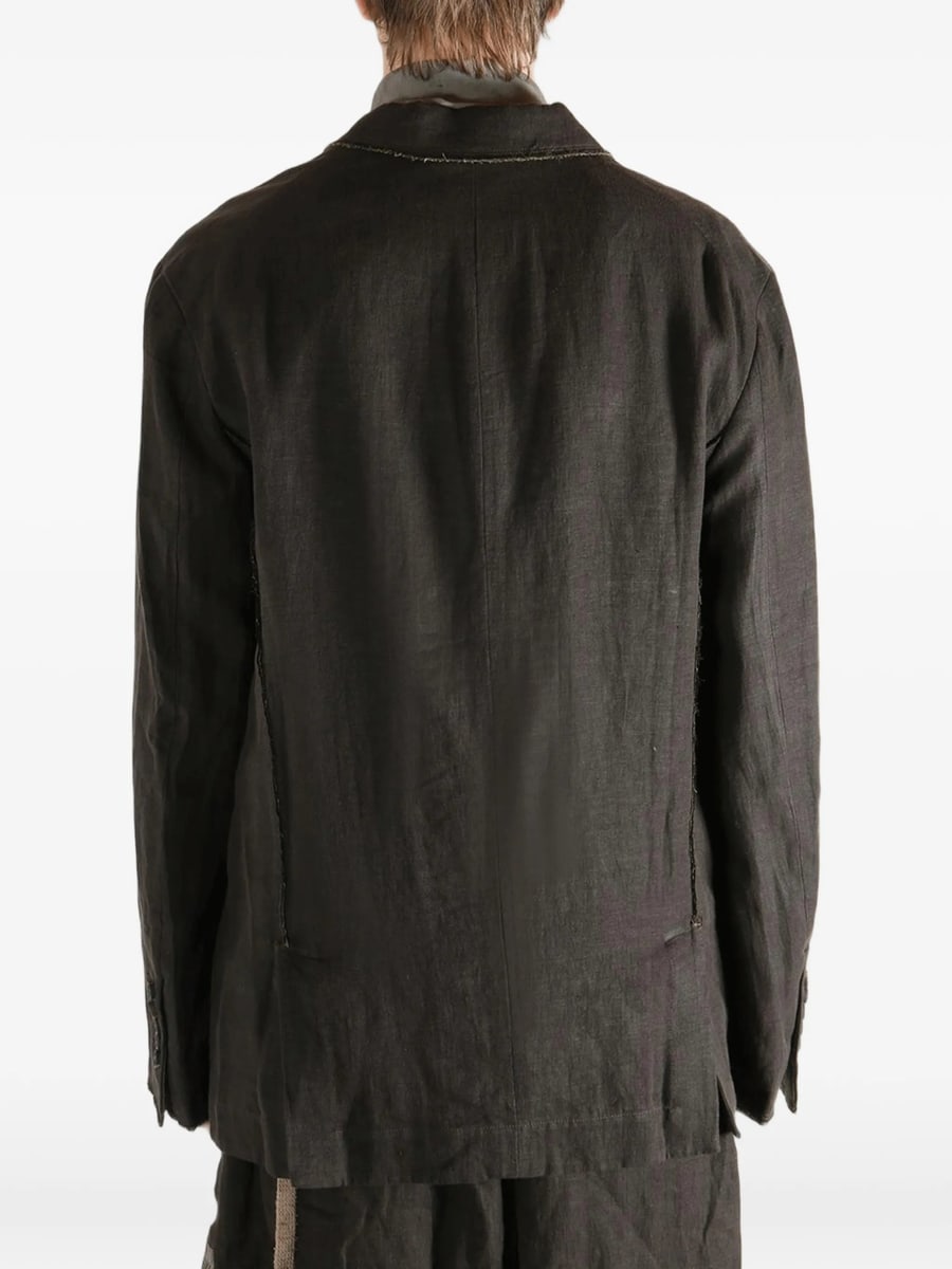 Ziggy Chen Ziggy Chen Raw-cut Linen Blazer, view 5
