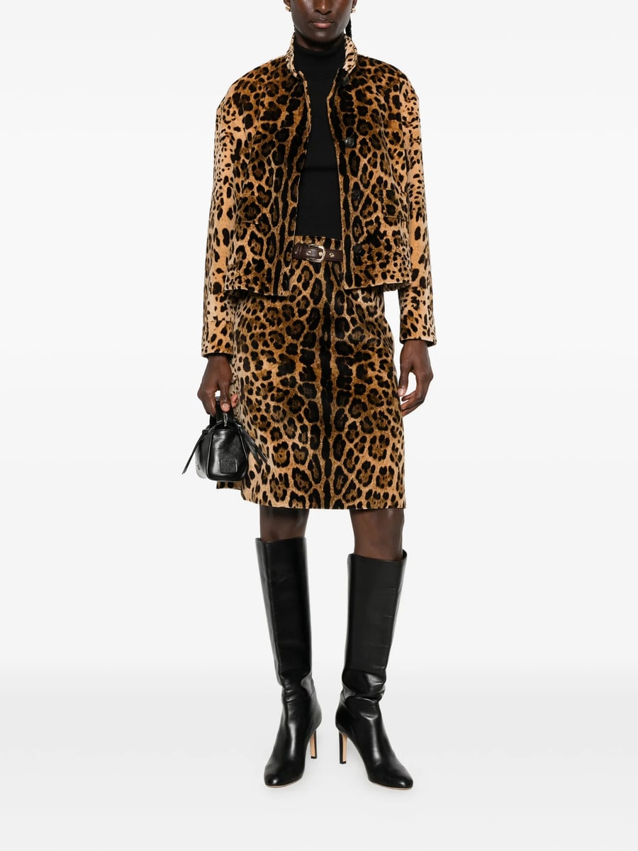 Max Mara Studio Max Mara Studio Falange Leopard-print Belted Skirt, view 5
