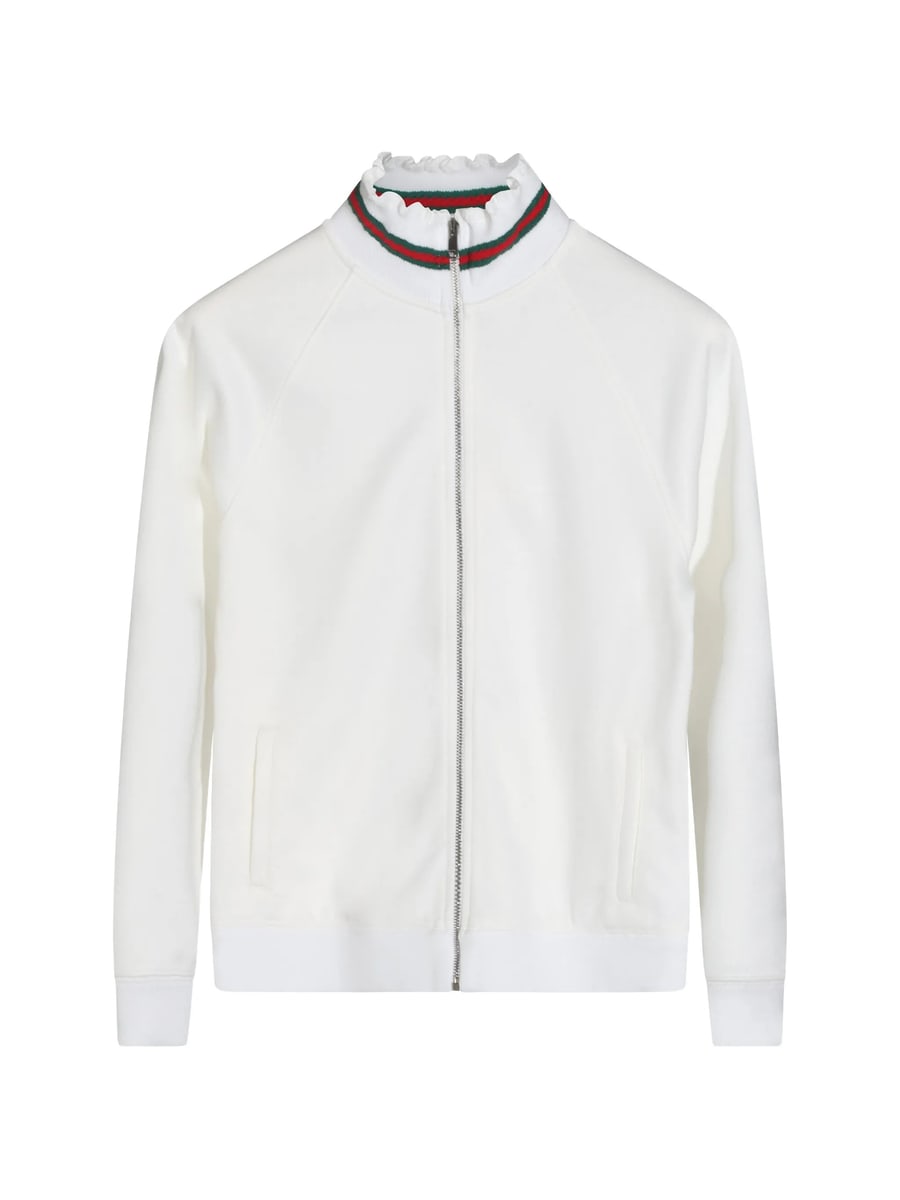 Gucci Gucci Web-stripe Ruffle-trim Sweater