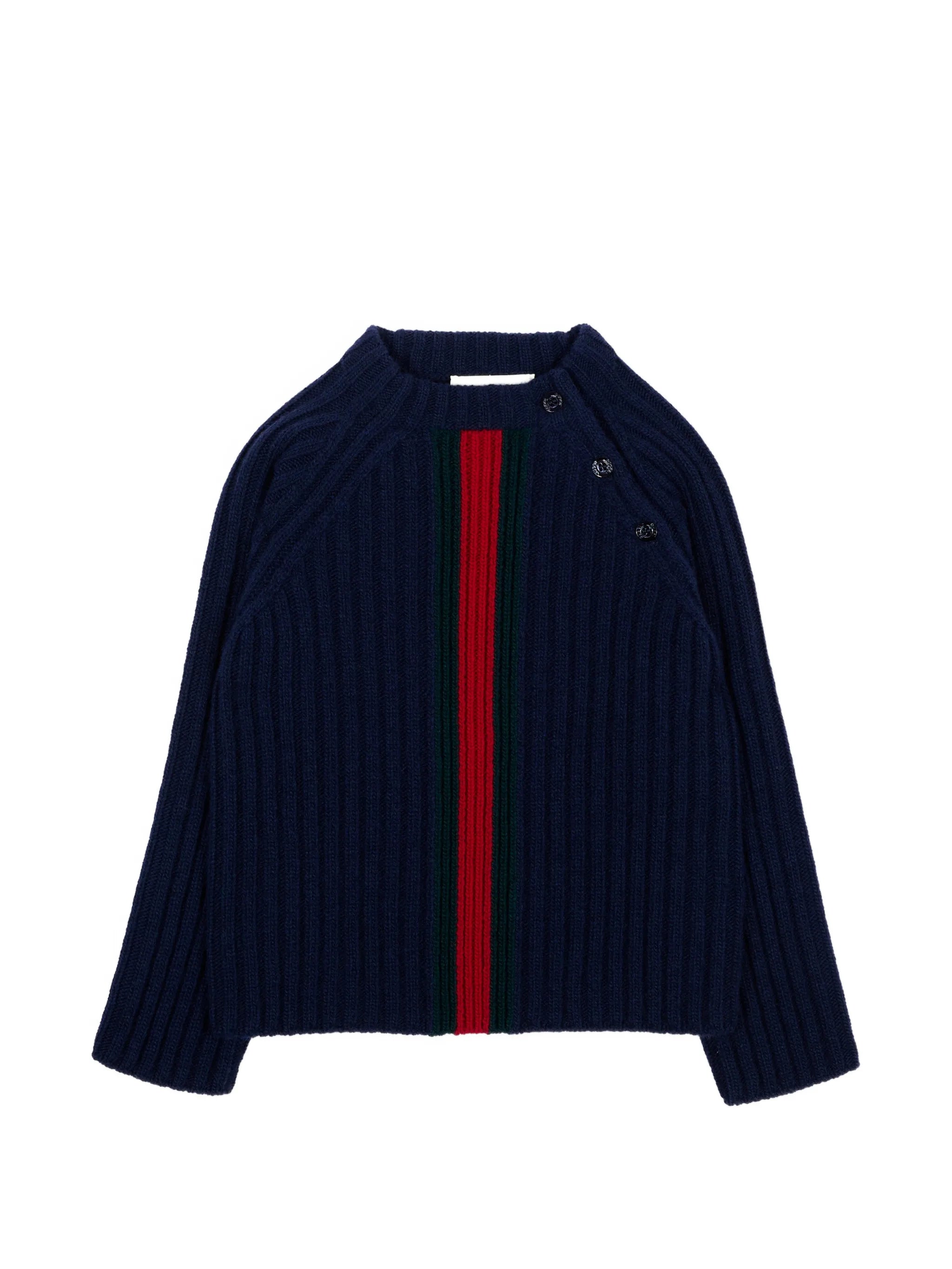 Gucci Gucci Web-stripe Ribbed-knit Sweater