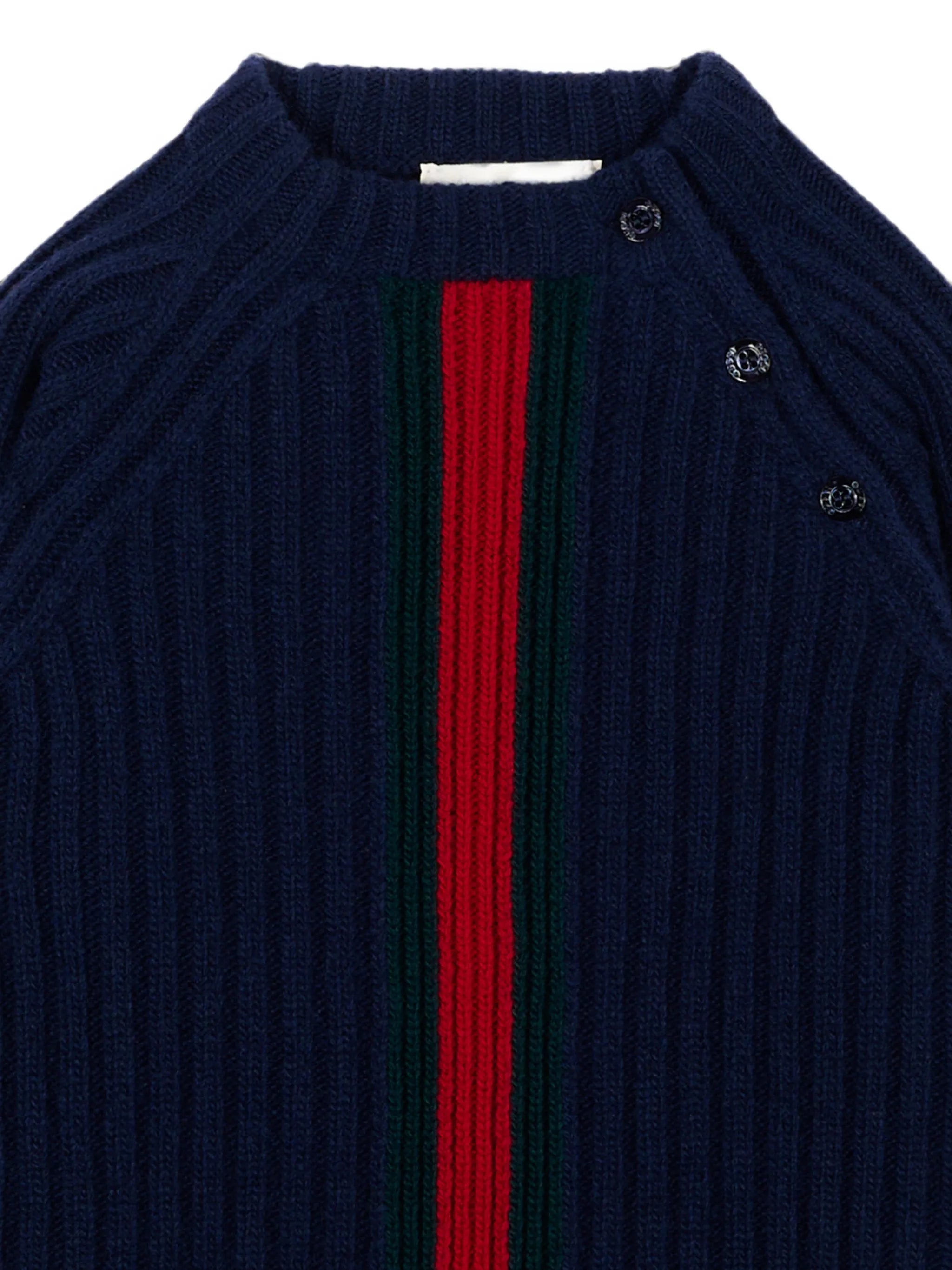 Gucci Gucci Web-stripe Ribbed-knit Sweater, view 2