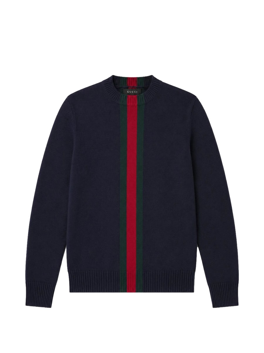 Gucci Gucci Web Stripe Wool Sweater