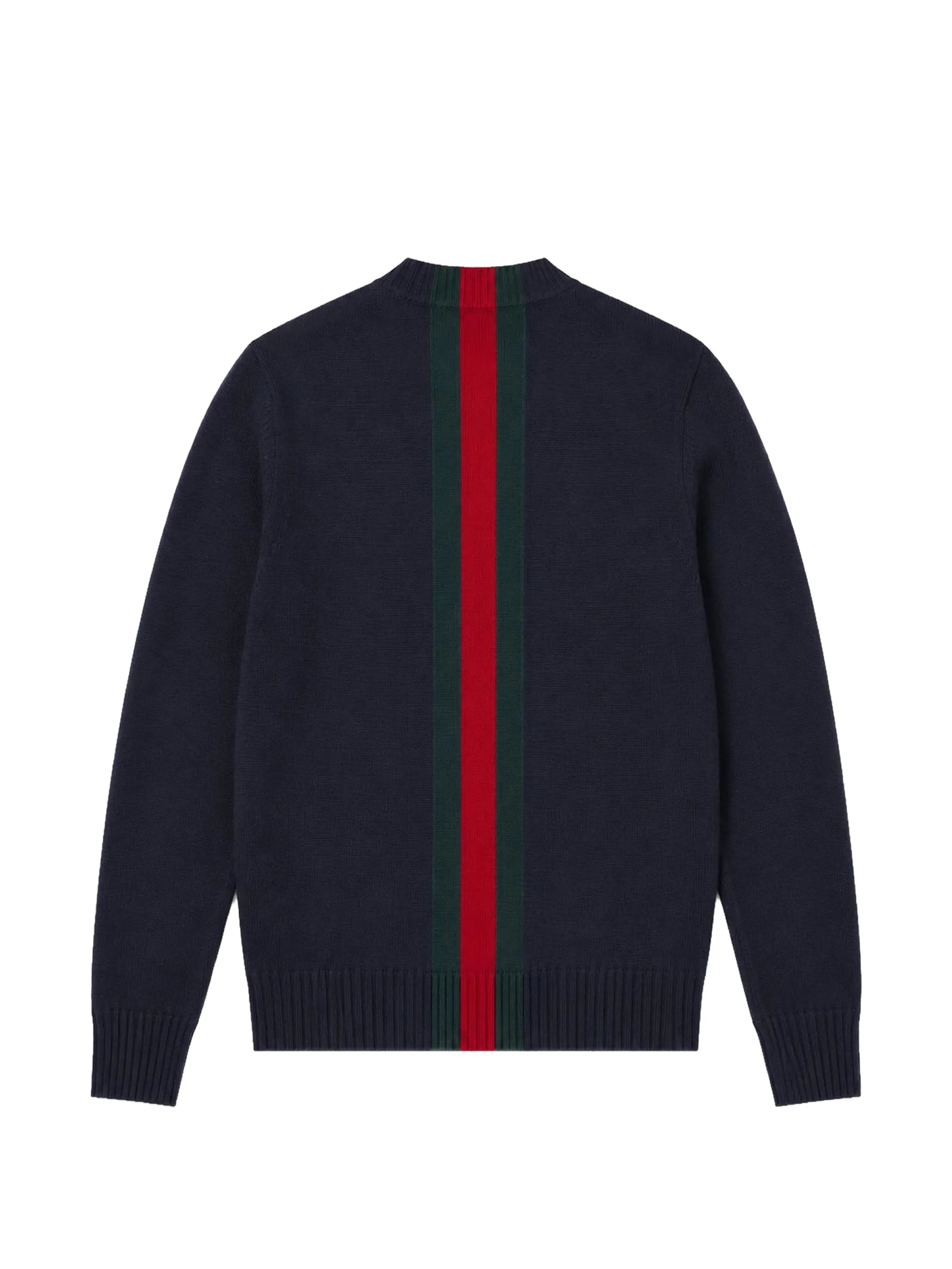 Gucci Gucci Web Stripe Wool Sweater, view 2