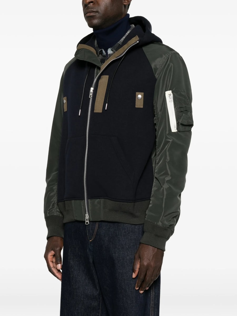 Sacai Sacai Panelled Zip-fastening Jacket, view 3