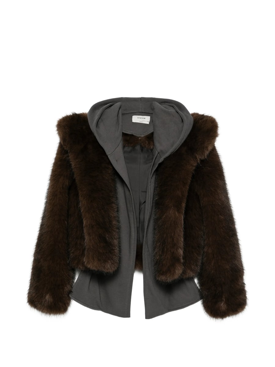 System System Faux-fur Hooded Jacket