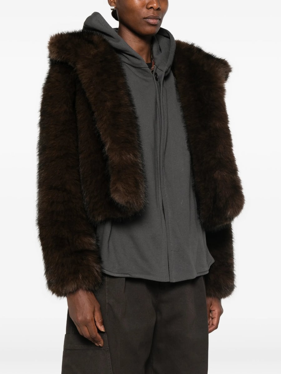 System System Faux-fur Hooded Jacket, view 3