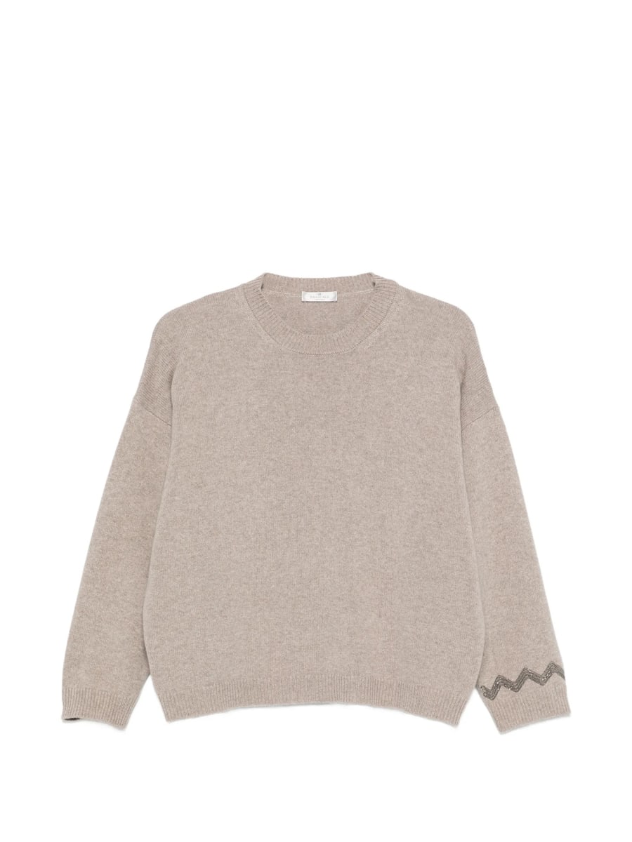 Panicale Panicale Bead-embellished Drop-shoulder Sweater