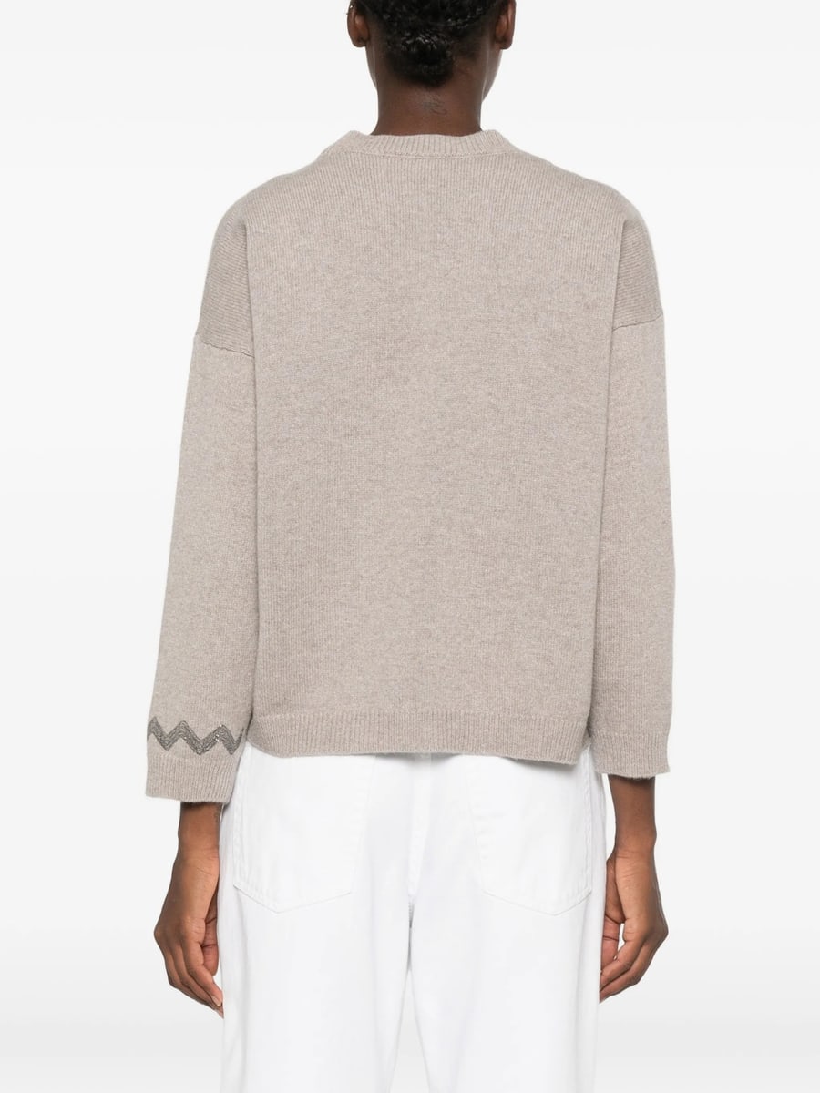Panicale Panicale Bead-embellished Drop-shoulder Sweater, view 2