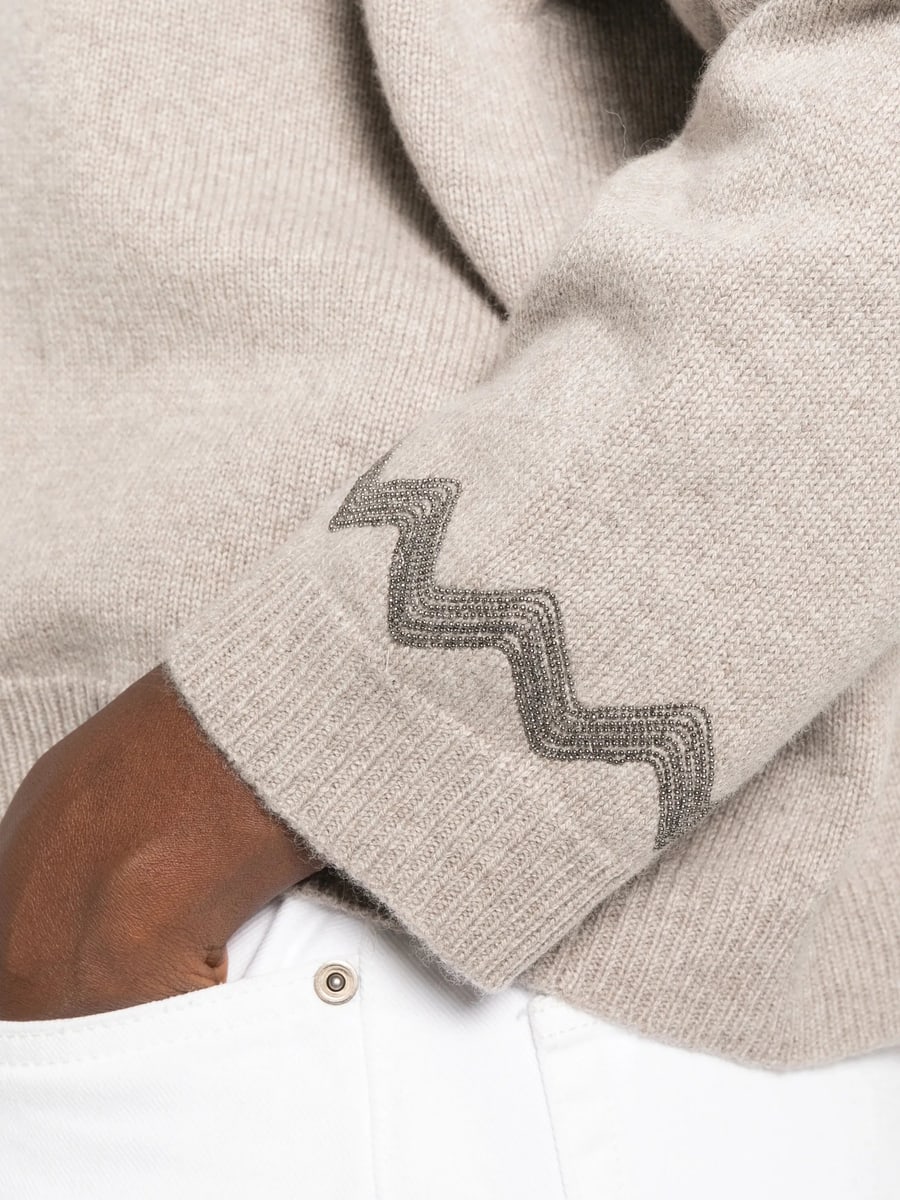 Panicale Panicale Bead-embellished Drop-shoulder Sweater, view 5