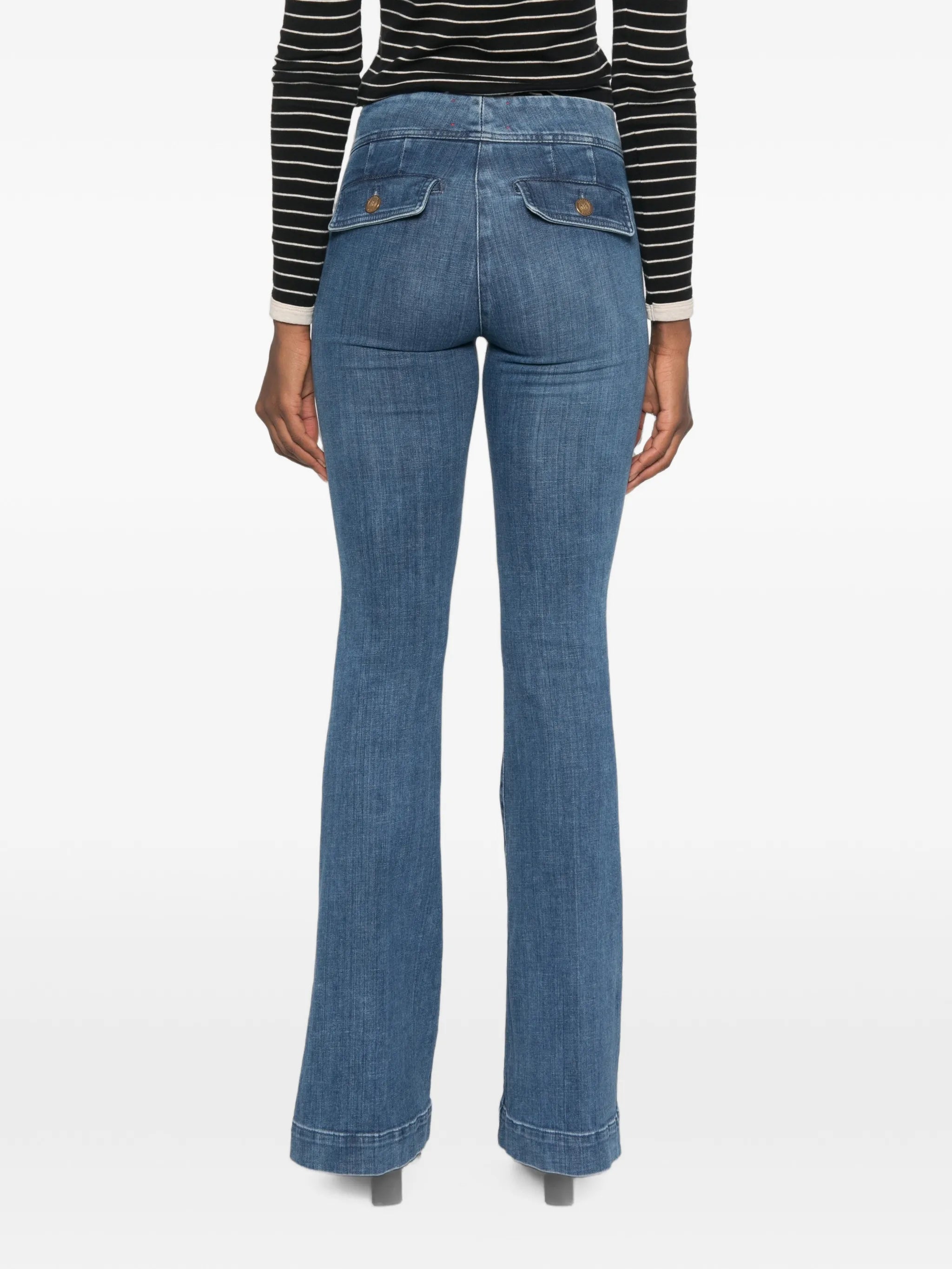 Seafarer Seafarer Button-fastening Flared-leg Jeans, view 2