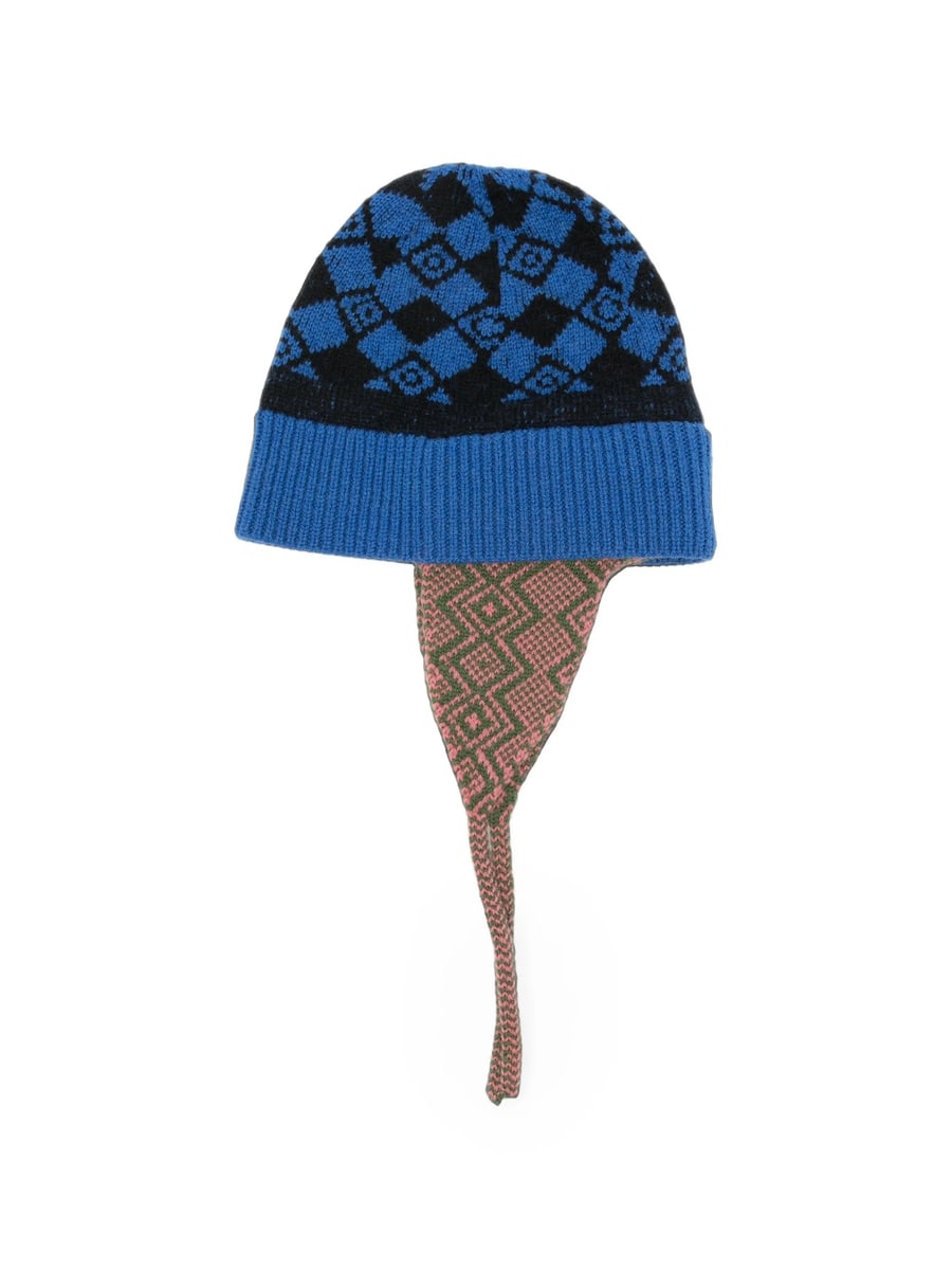 Dries Van Noten Dries Van Noten Geometric-pattern Ear-flap Beanie Hat