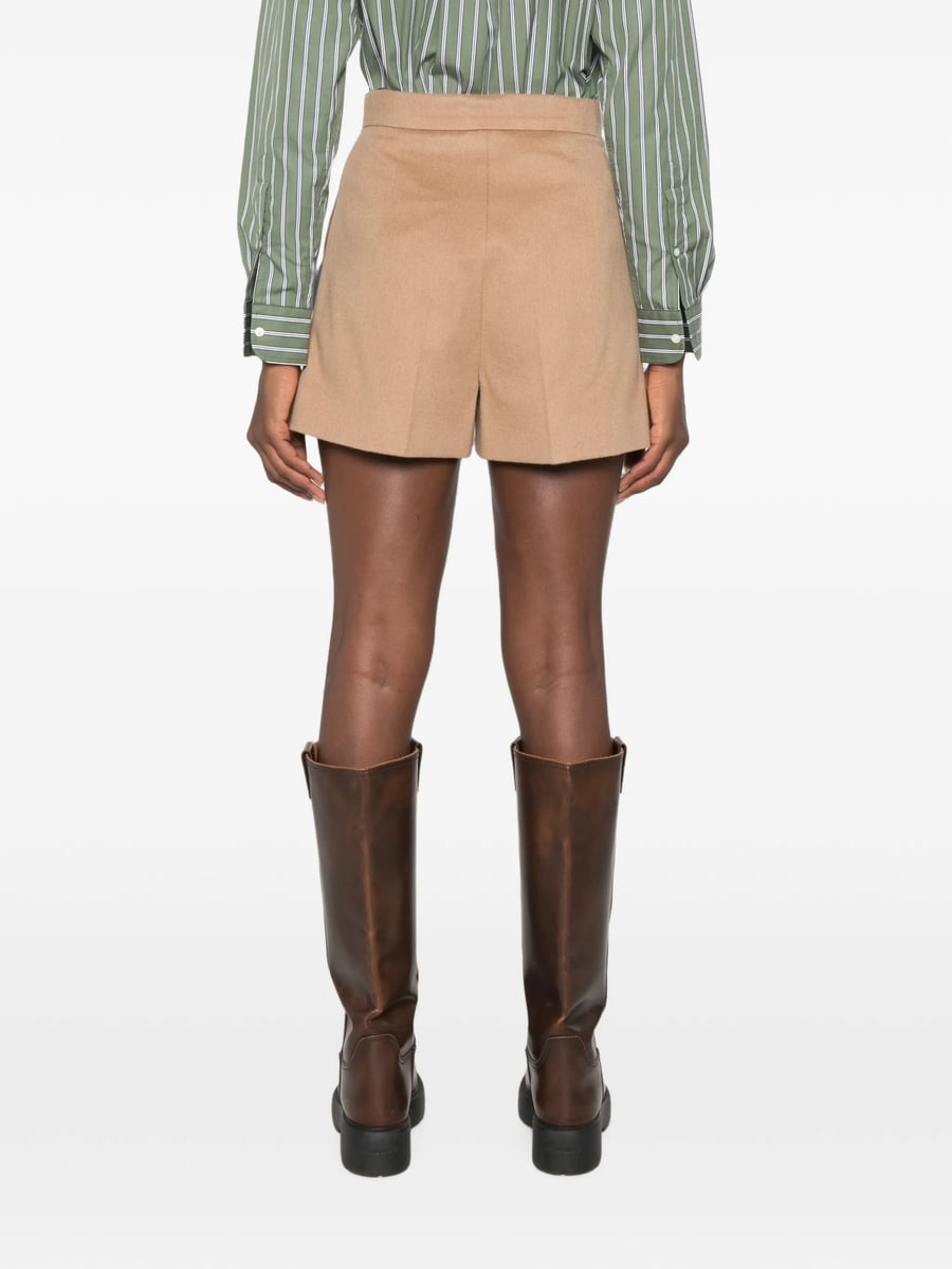 Max Mara Max Mara Pleated Camel-hair Shorts, view 4