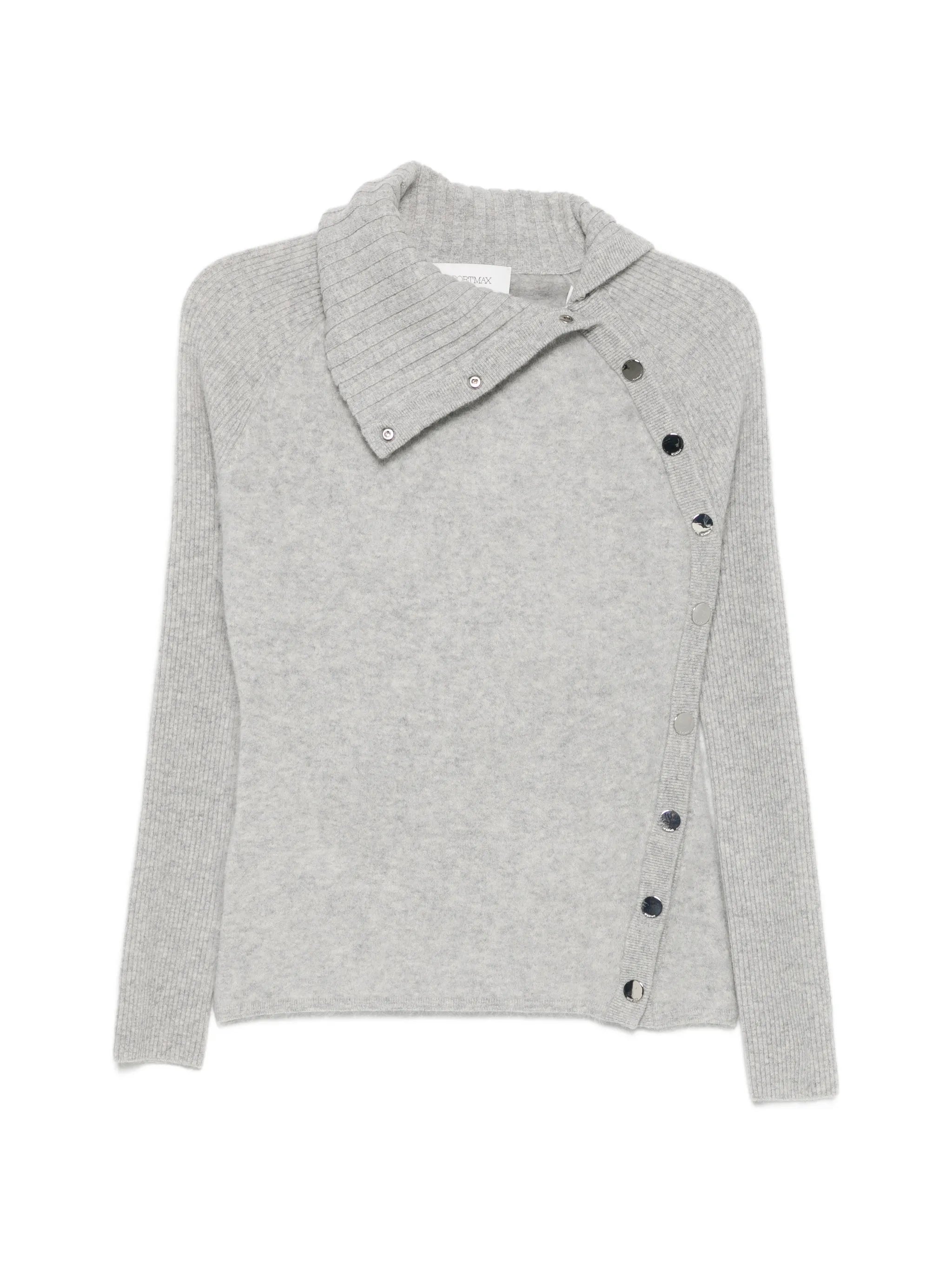Sportmax Sportmax Asymmetric-fastening Ribbed-sleeve Knit