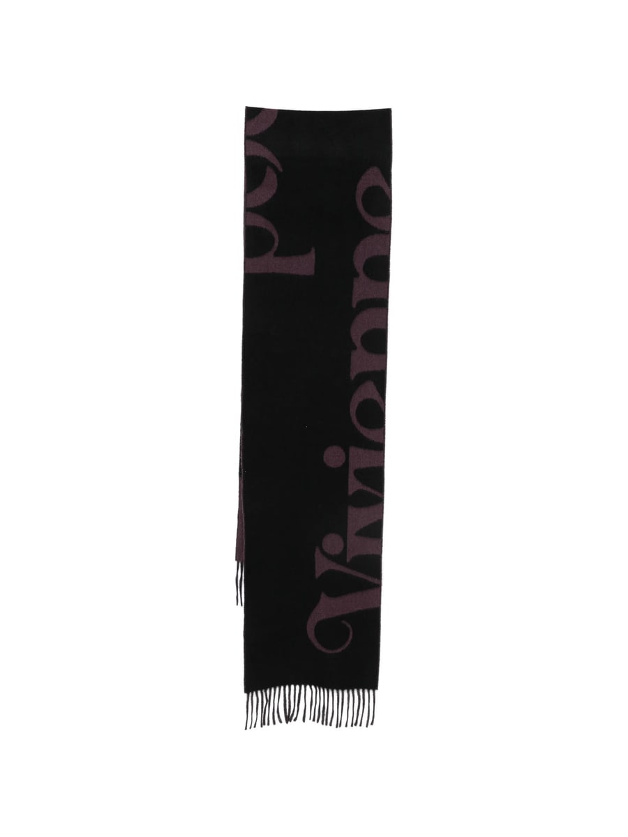 Vivienne Westwood Vivienne Westwood Logo-intarsia Fringed Scarf